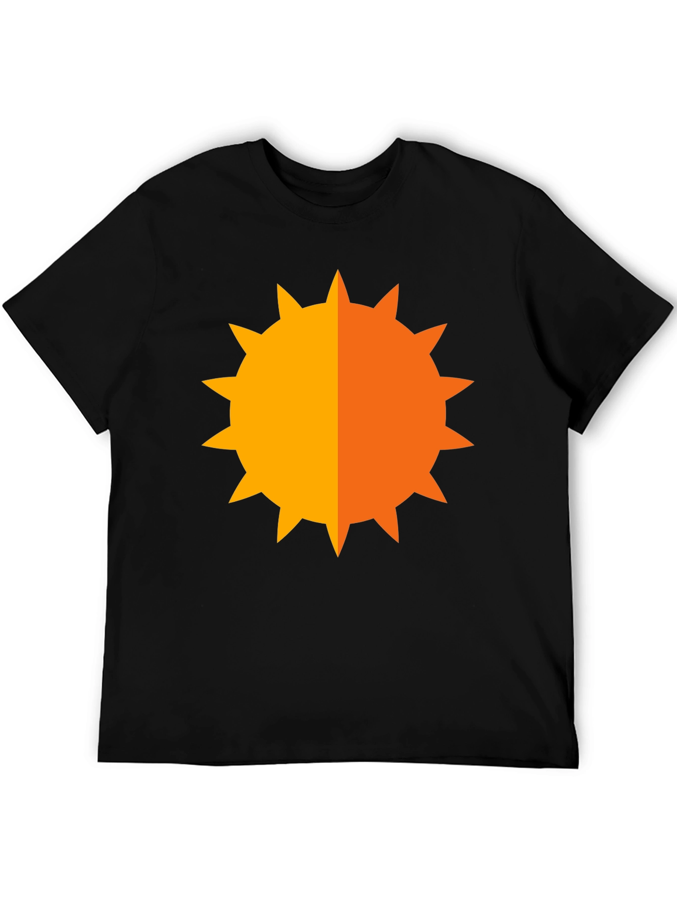 Geometric Sun Graphic Tee - Bold Black Shirt