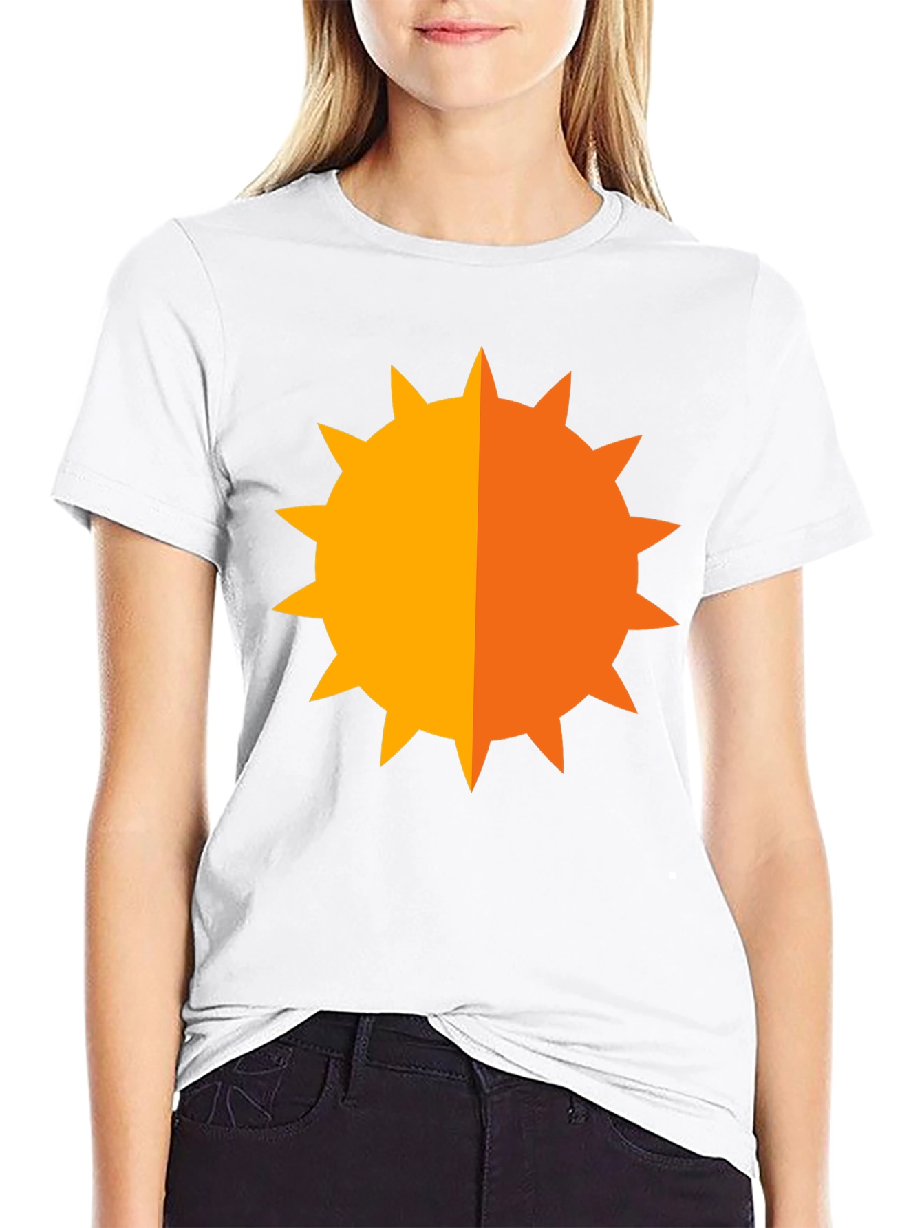 Geometric Sun Graphic Tee - Bold Black Shirt