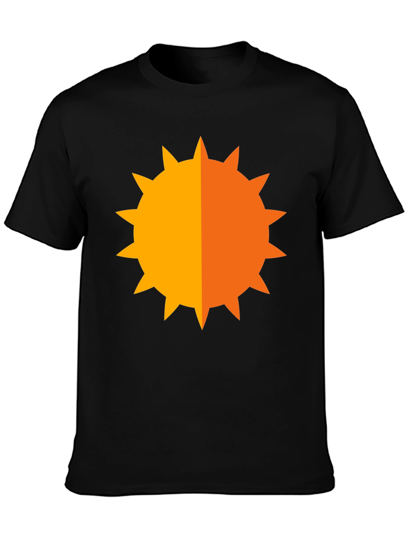 Geometric Sun Graphic Tee - Bold Black Shirt