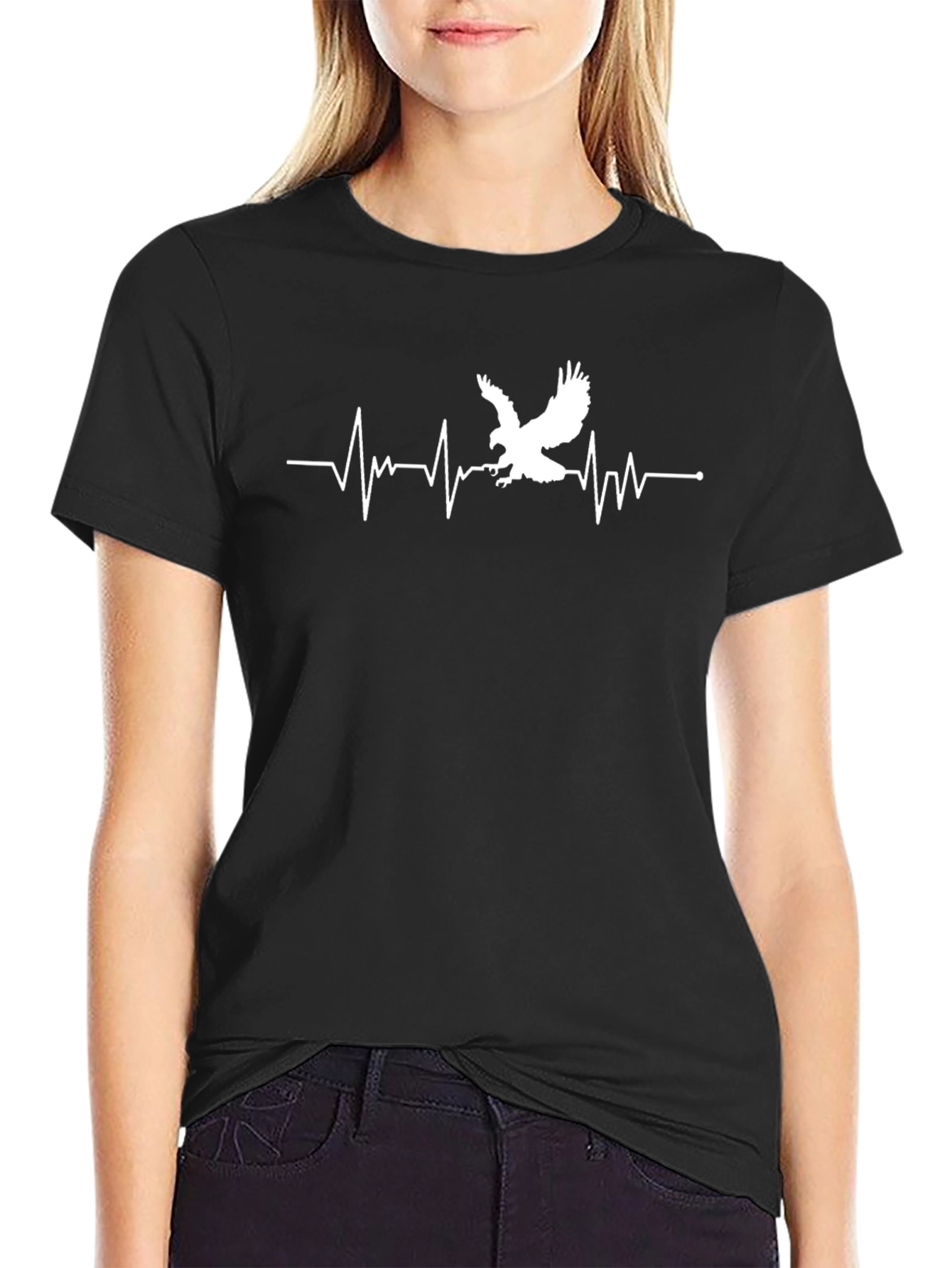 Eagle Heartbeat Graphic Tee - Cool Bird Lover T-Shirt