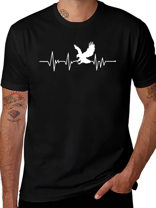 Eagle Heartbeat Graphic Tee - Cool Bird Lover T-Shirt
