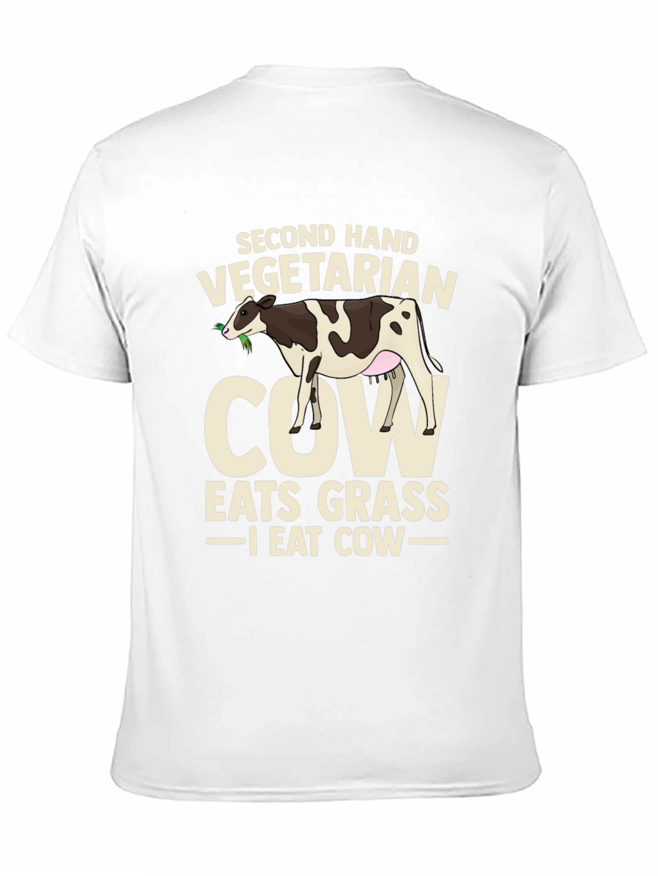 Second Hand Vegetarian Cow Graphic T-Shirt