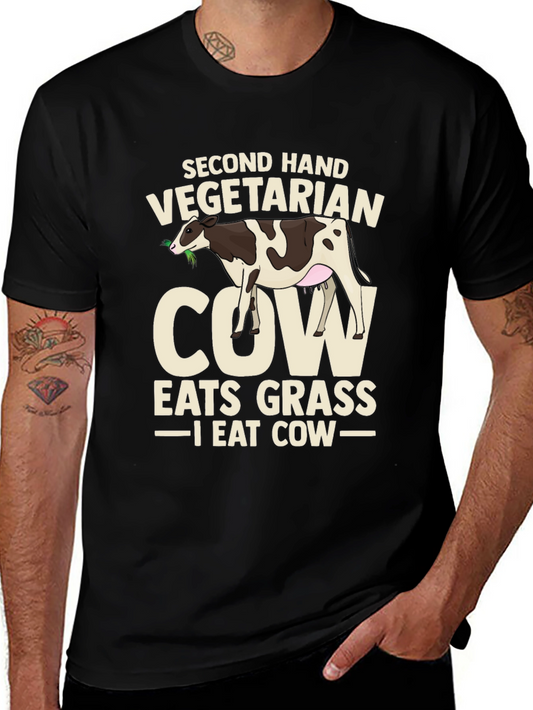 Second Hand Vegetarian Cow Graphic T-Shirt