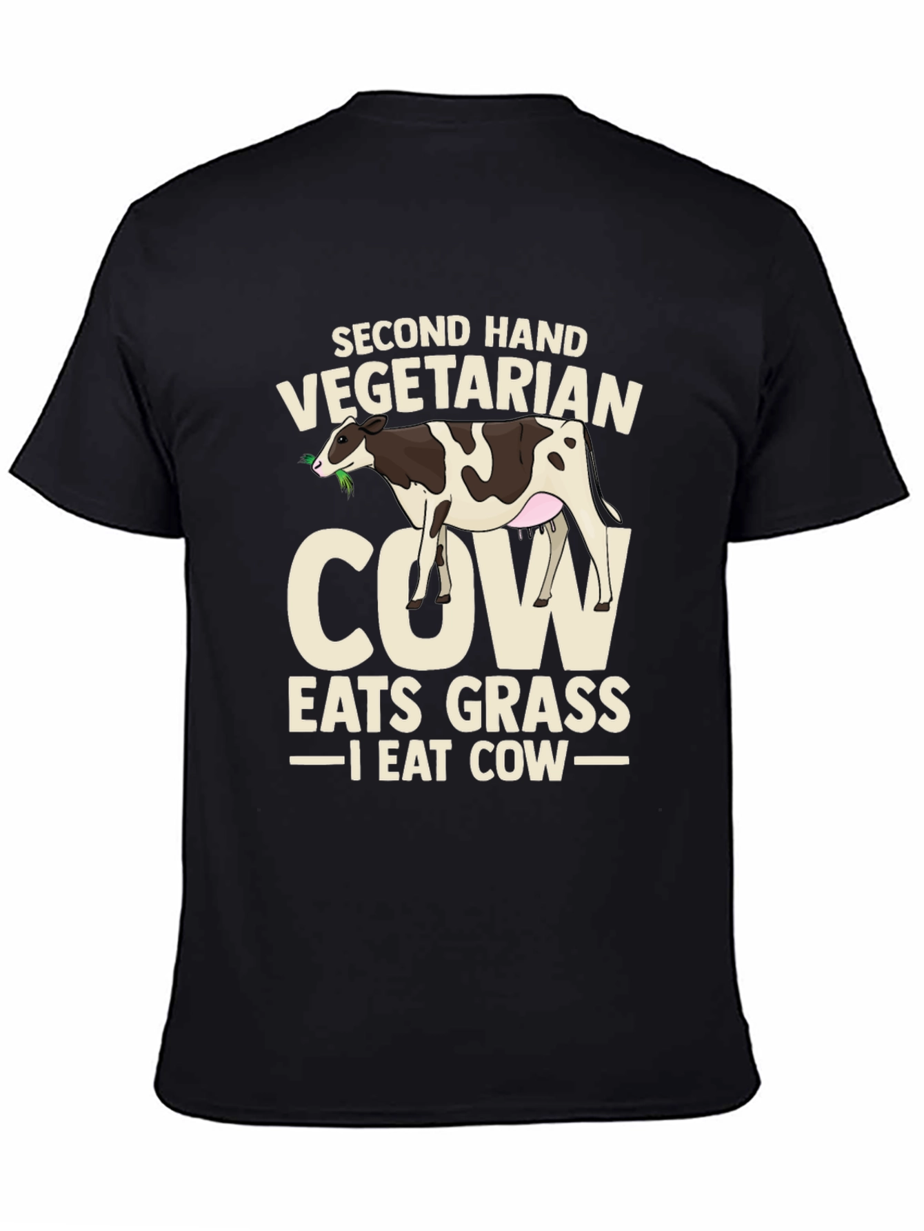 Second Hand Vegetarian Cow Graphic T-Shirt