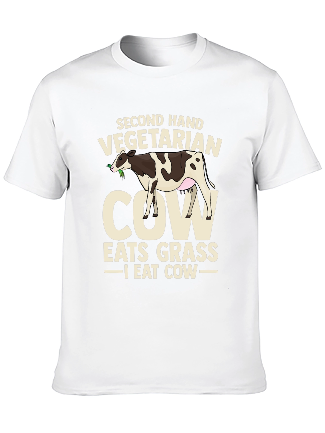 Second Hand Vegetarian Cow Graphic T-Shirt