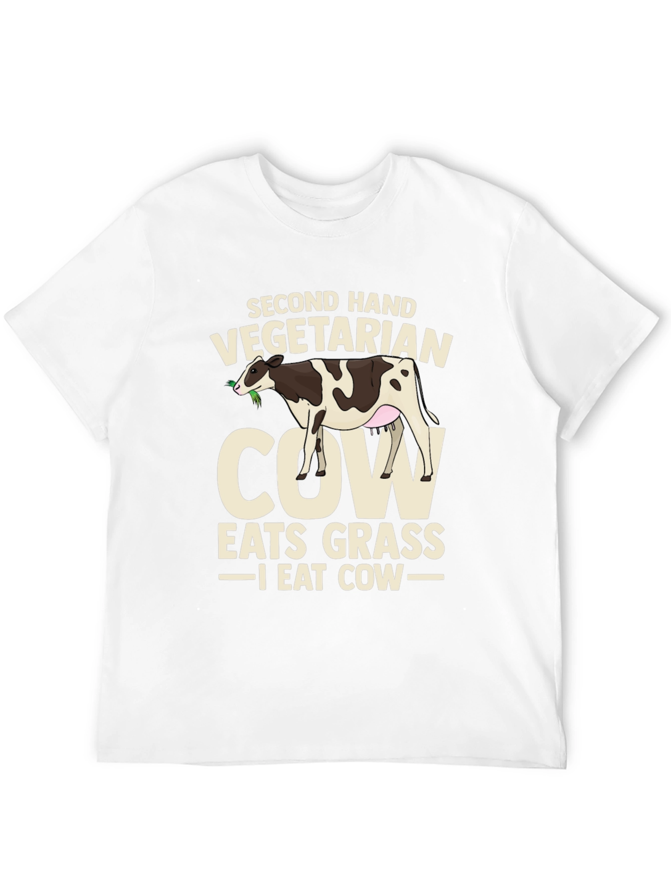 Second Hand Vegetarian Cow Graphic T-Shirt