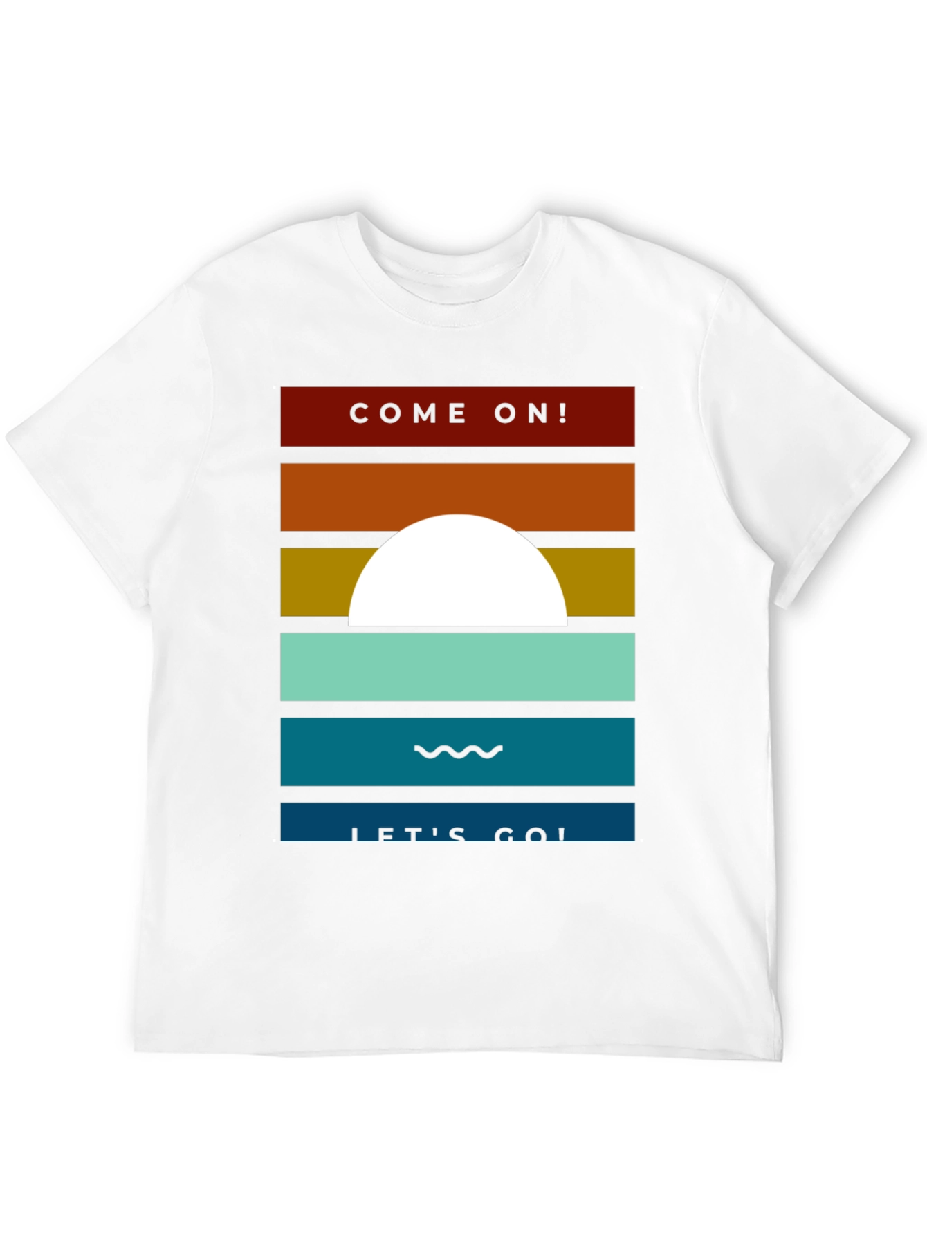 Retro Sunset Graphic Tee - Come On! Lets Go!
