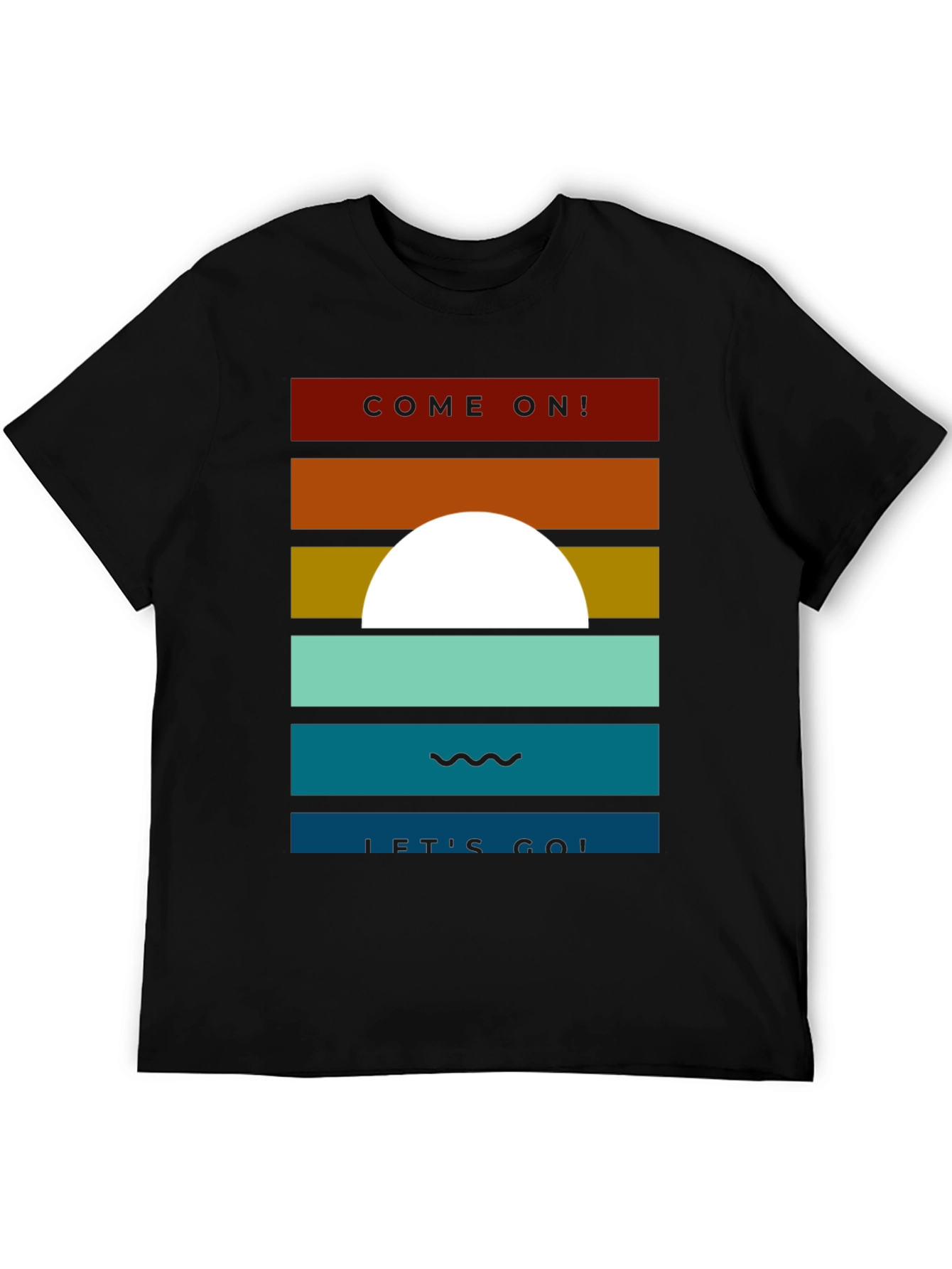 Retro Sunset Graphic Tee - Come On! Lets Go!