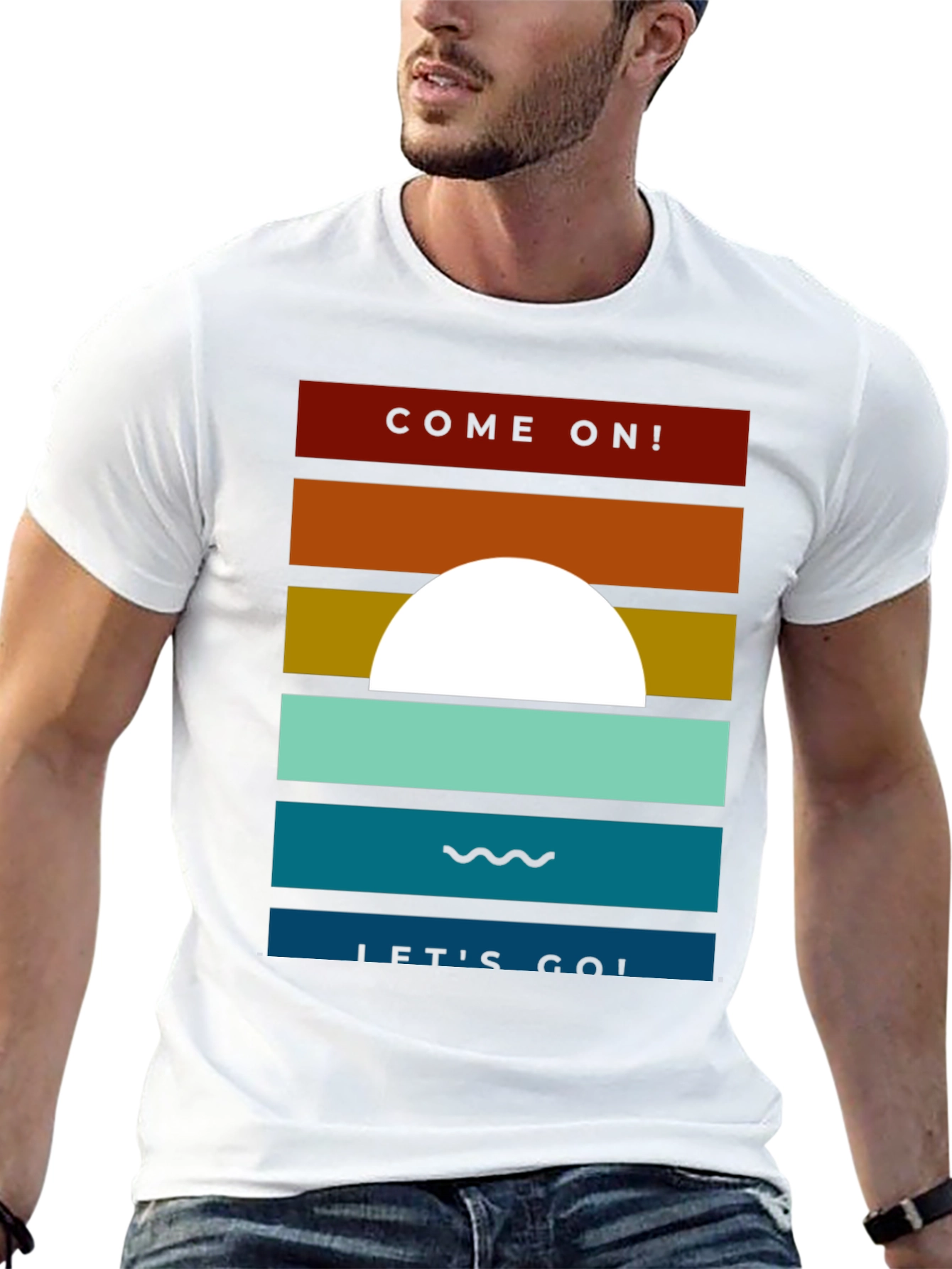 Retro Sunset Graphic Tee - Come On! Lets Go!