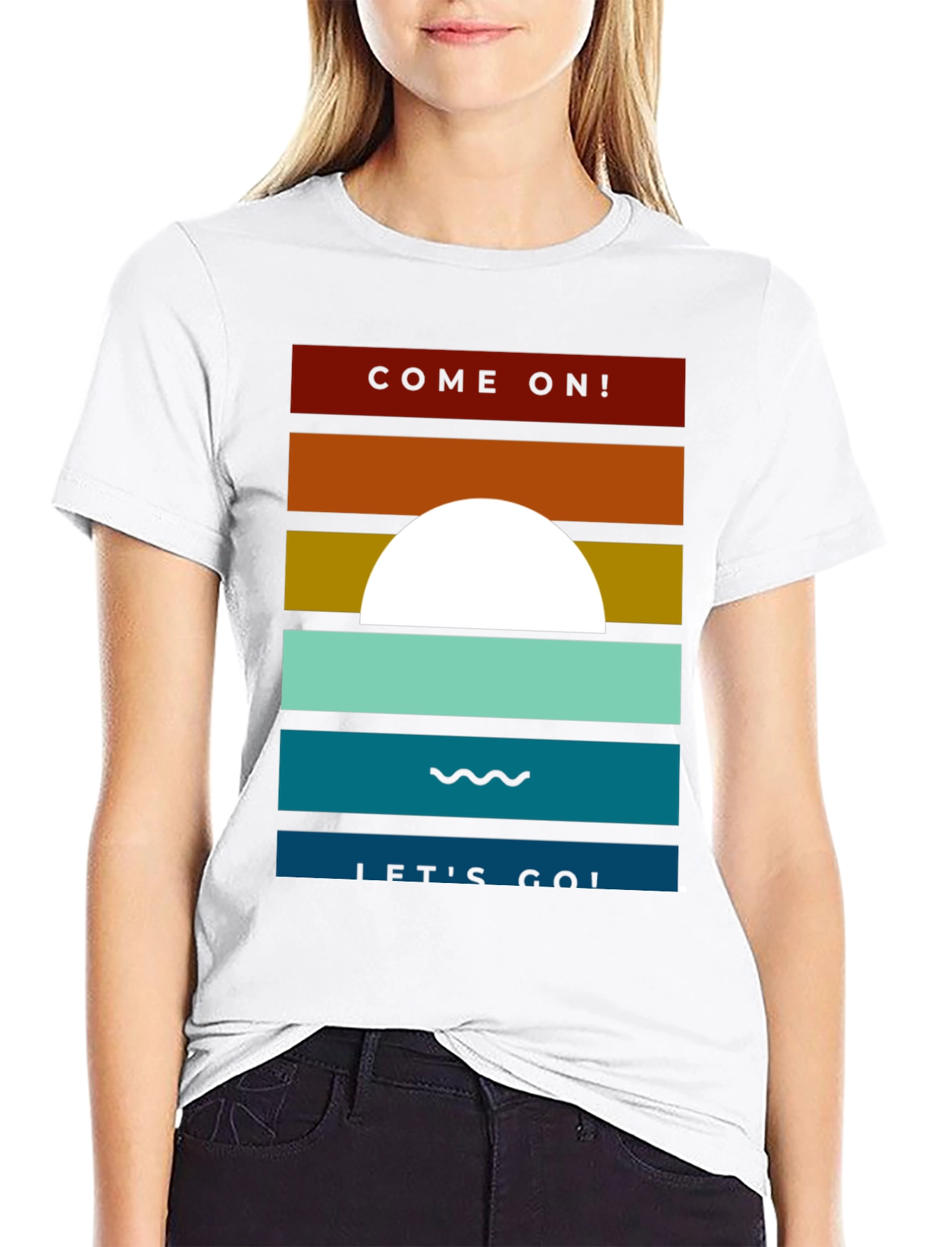 Retro Sunset Graphic Tee - Come On! Lets Go!