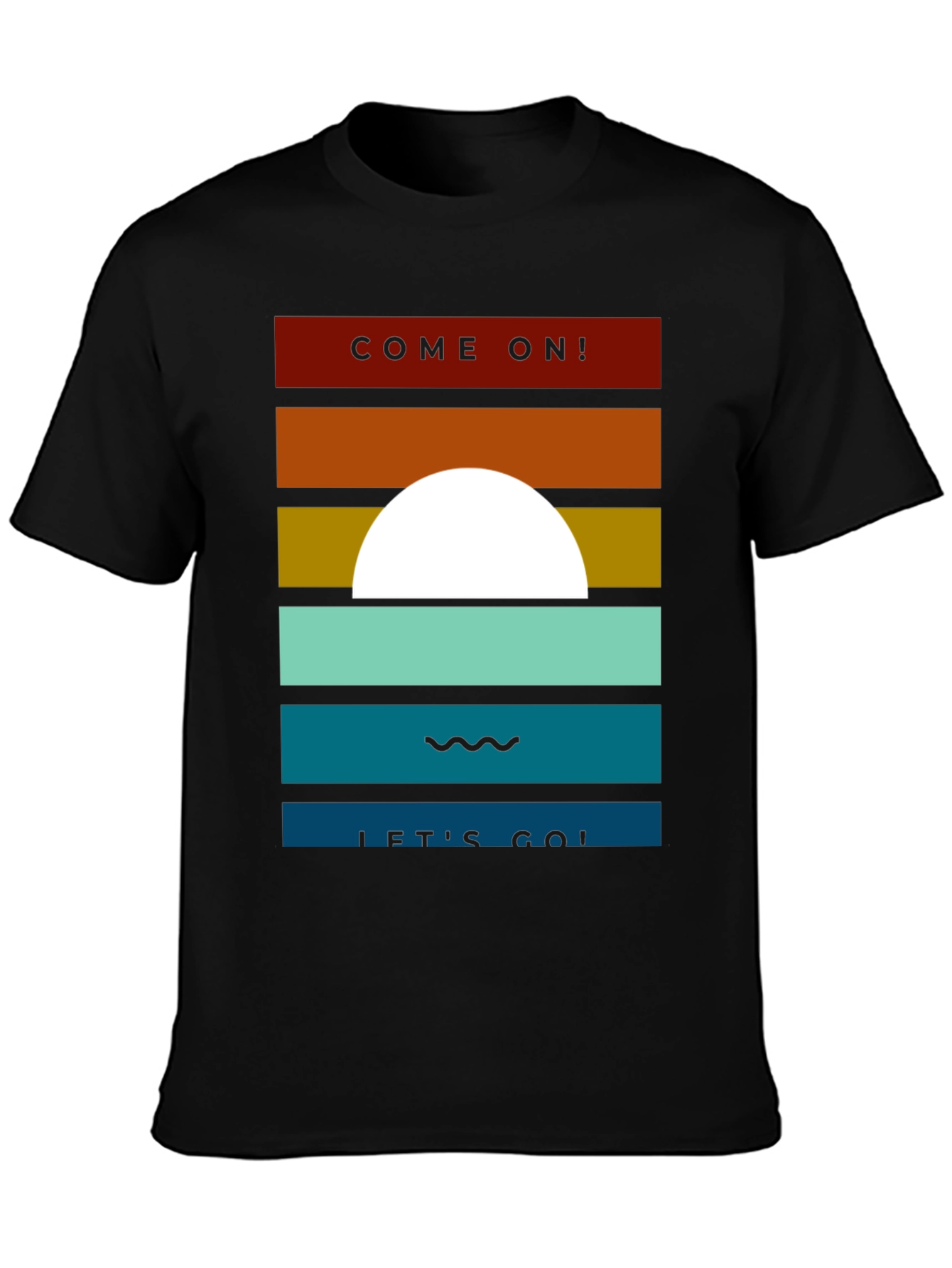 Retro Sunset Graphic Tee - Come On! Lets Go!