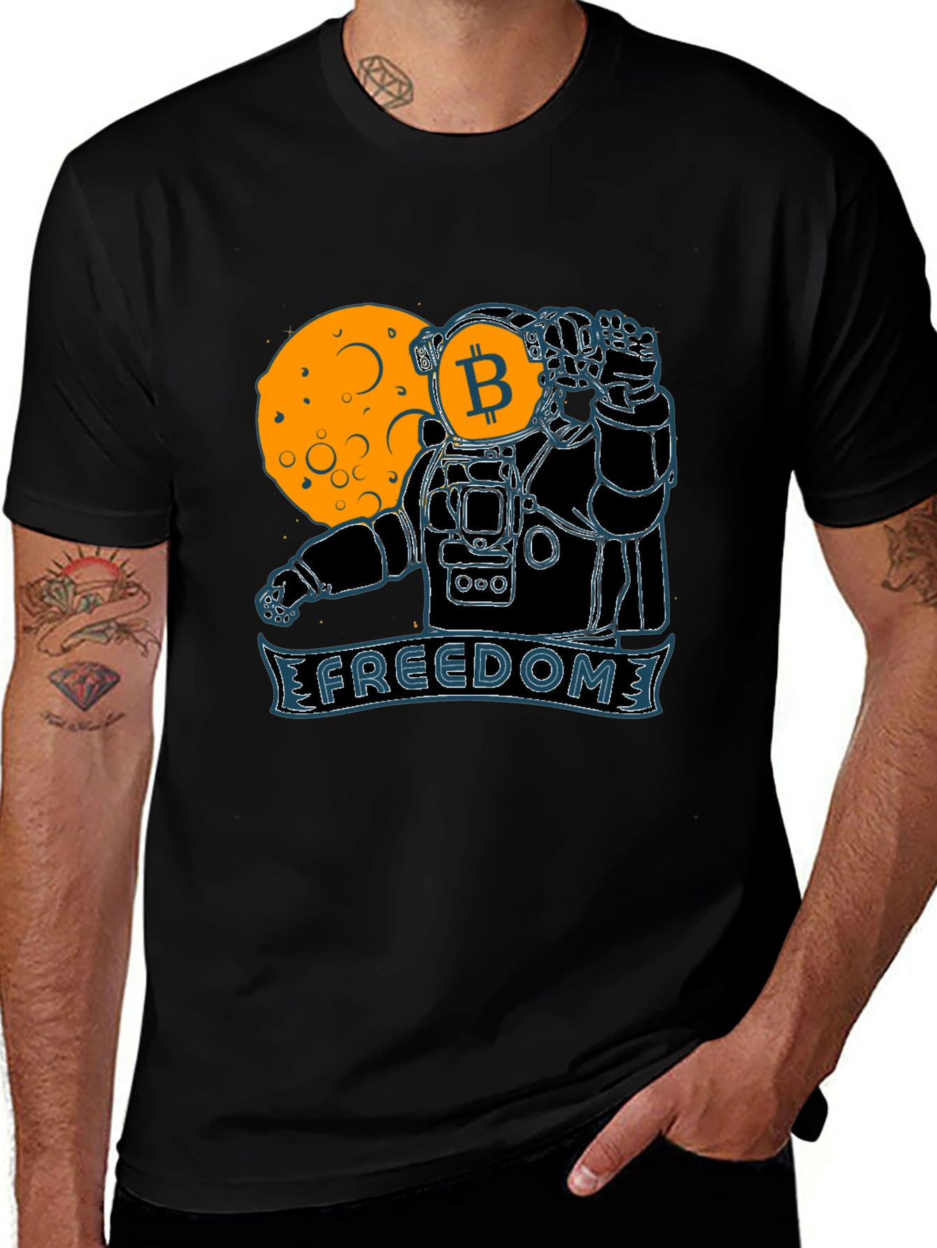 Bitcoin Astronaut Graphic Tee - Freedom Design