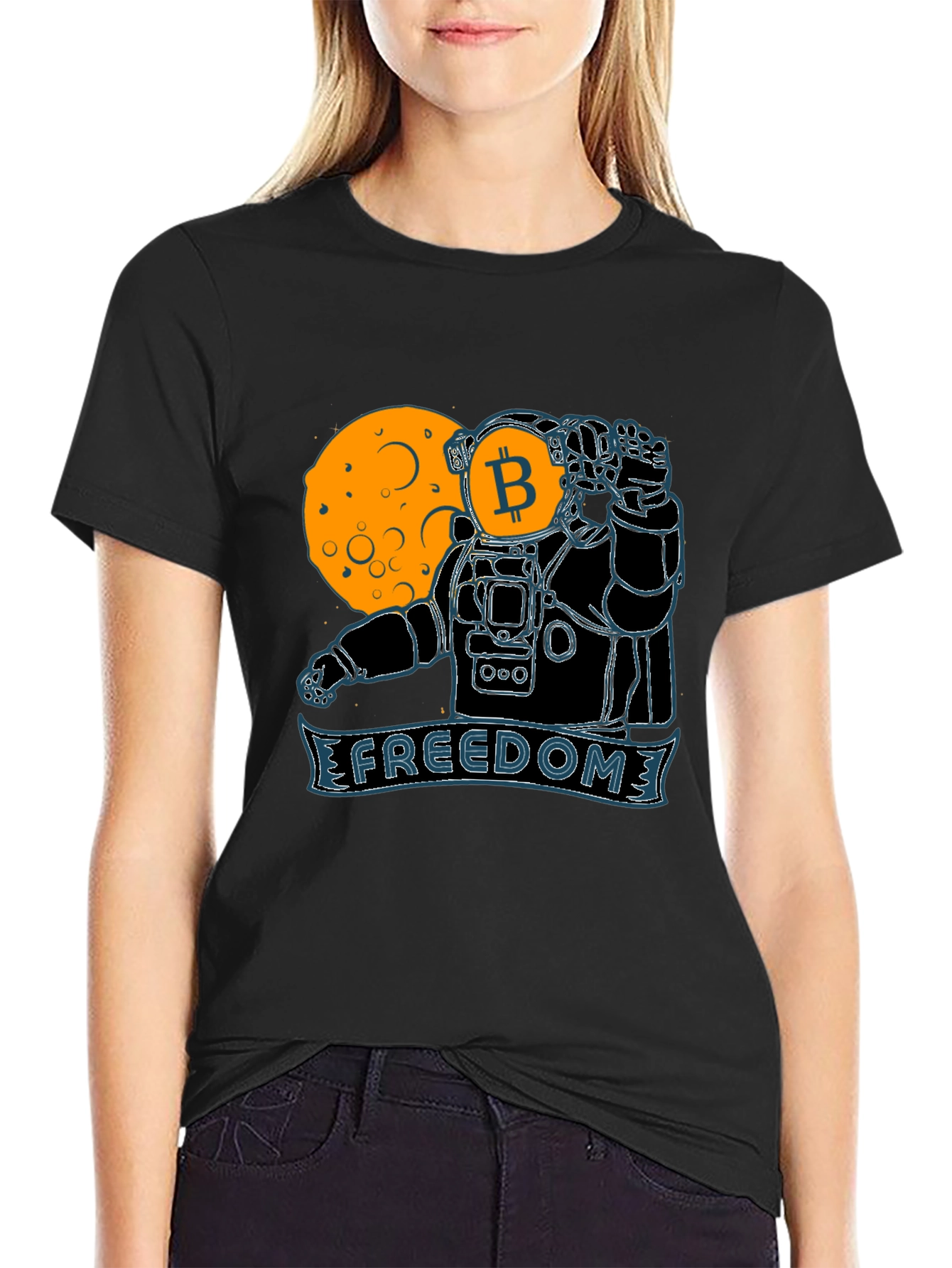 Bitcoin Astronaut Graphic Tee - Freedom Design