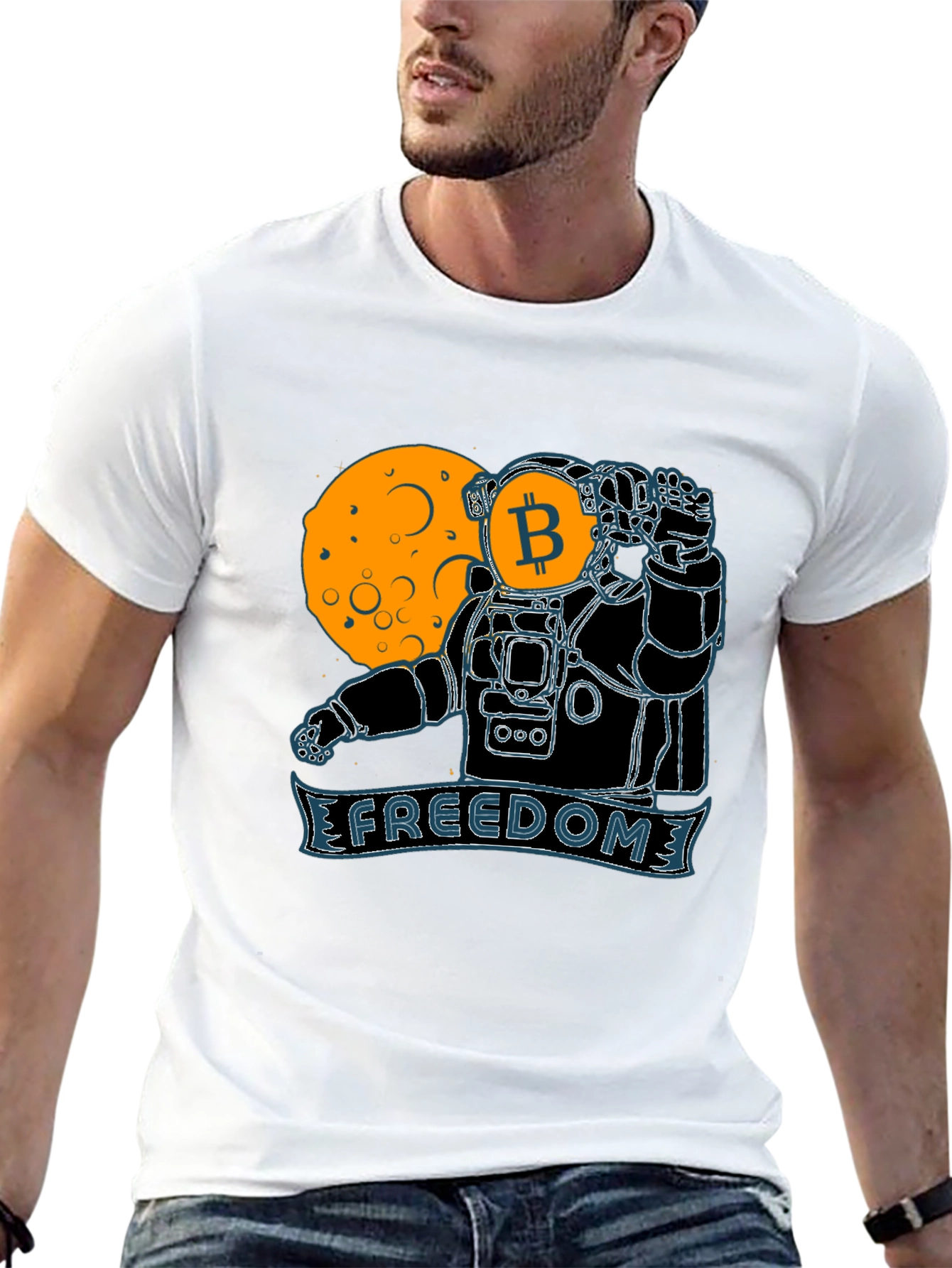 Bitcoin Astronaut Graphic Tee - Freedom Design