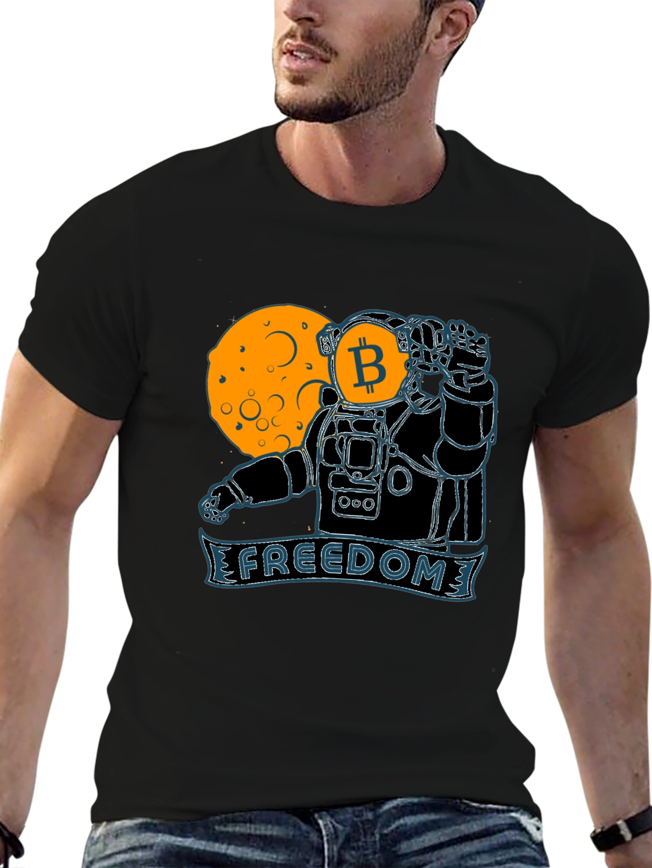 Bitcoin Astronaut Graphic Tee - Freedom Design