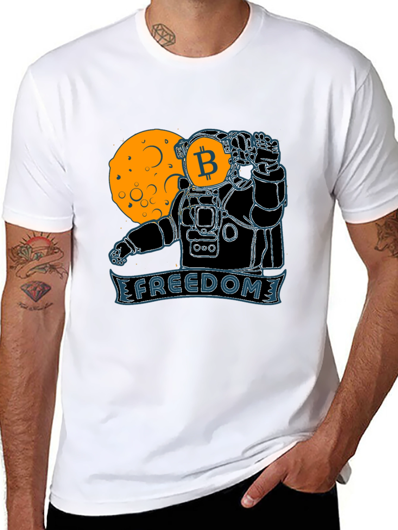 Bitcoin Astronaut Graphic Tee - Freedom Design