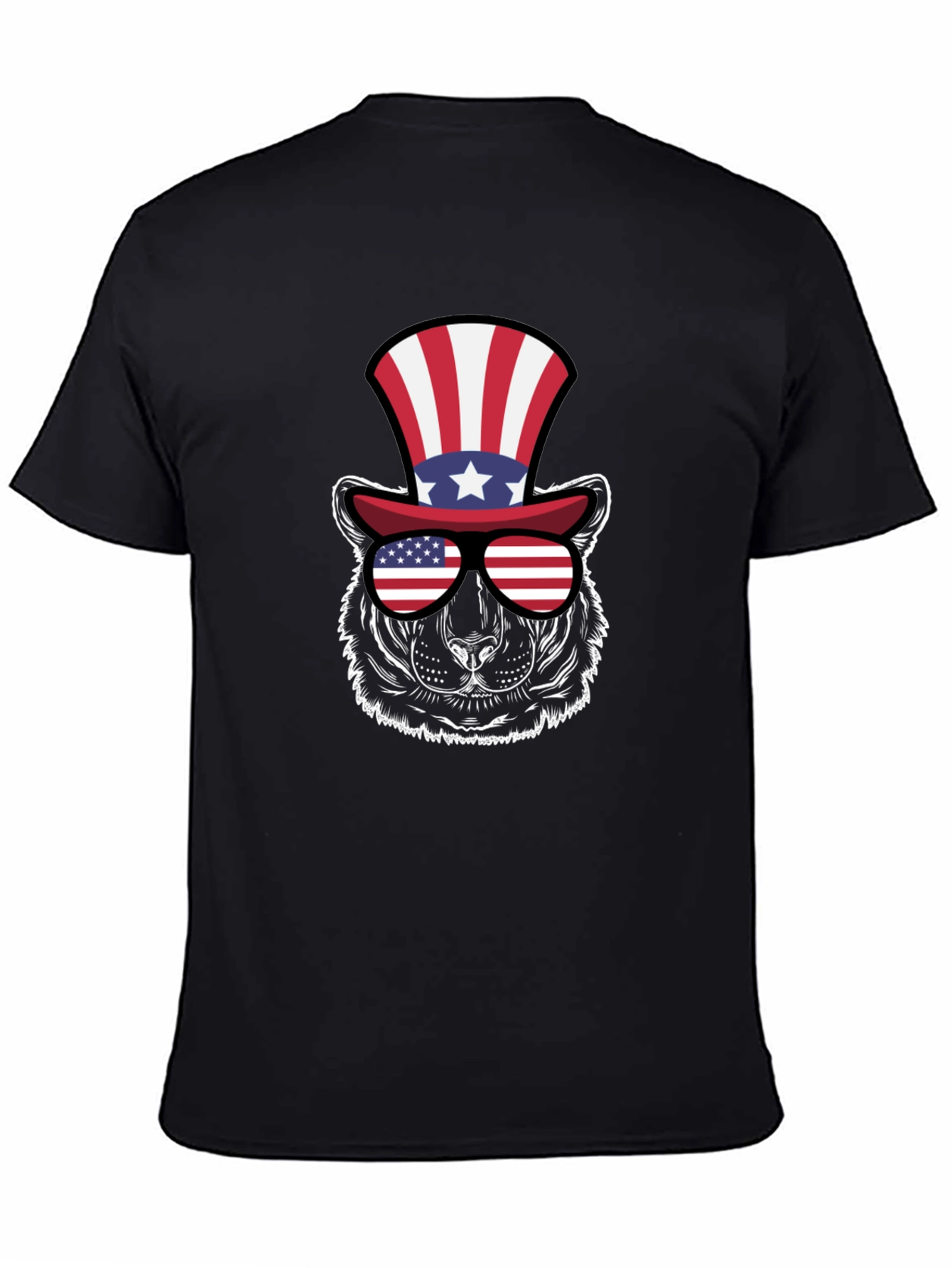 Patriotic Bear Graphic T-Shirt - USA Pride