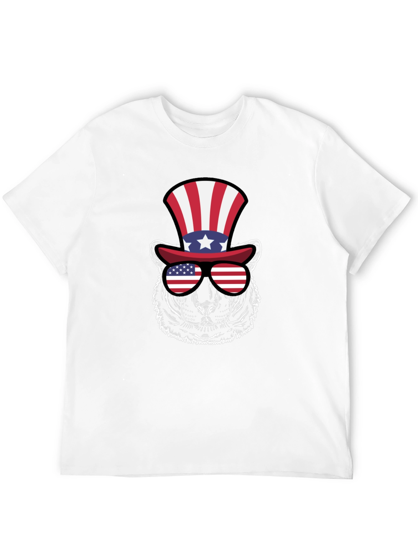 Patriotic Bear Graphic T-Shirt - USA Pride