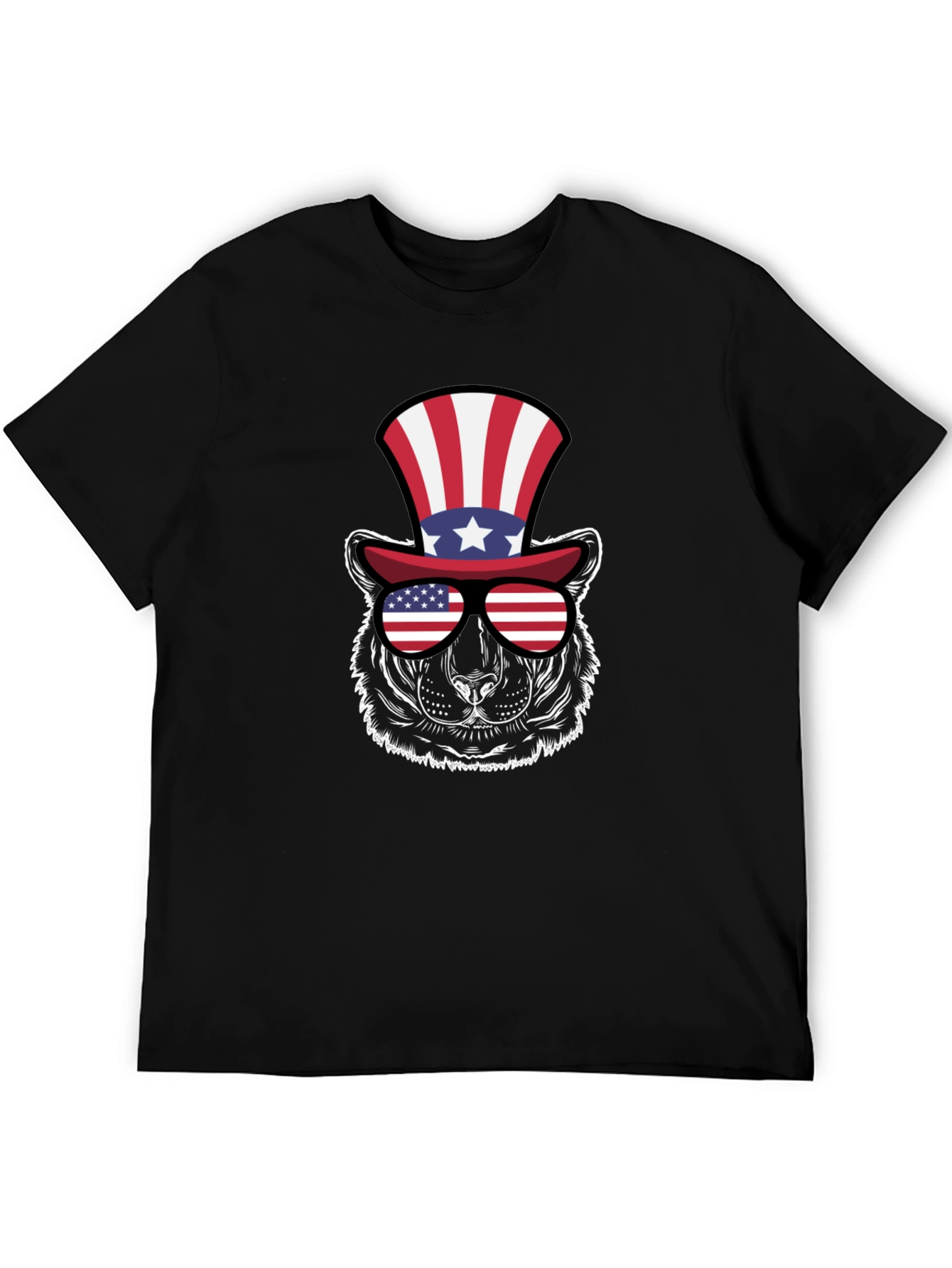 Patriotic Bear Graphic T-Shirt - USA Pride