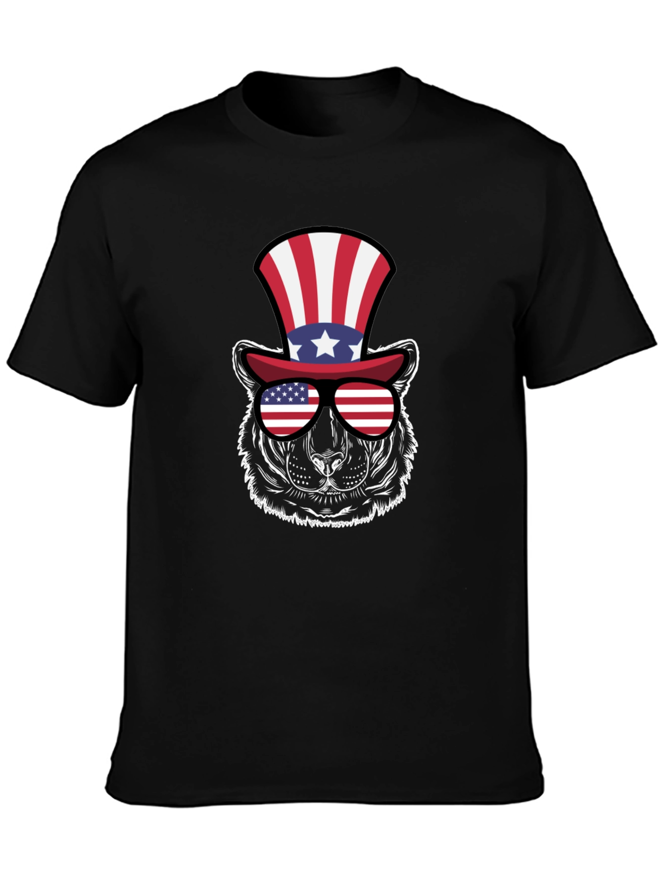 Patriotic Bear Graphic T-Shirt - USA Pride