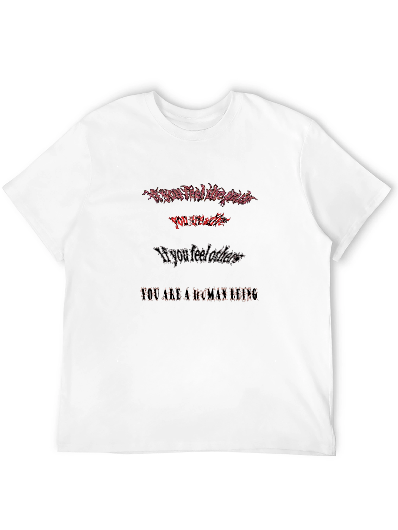 Edgy Graphic Print T-Shirt - Black