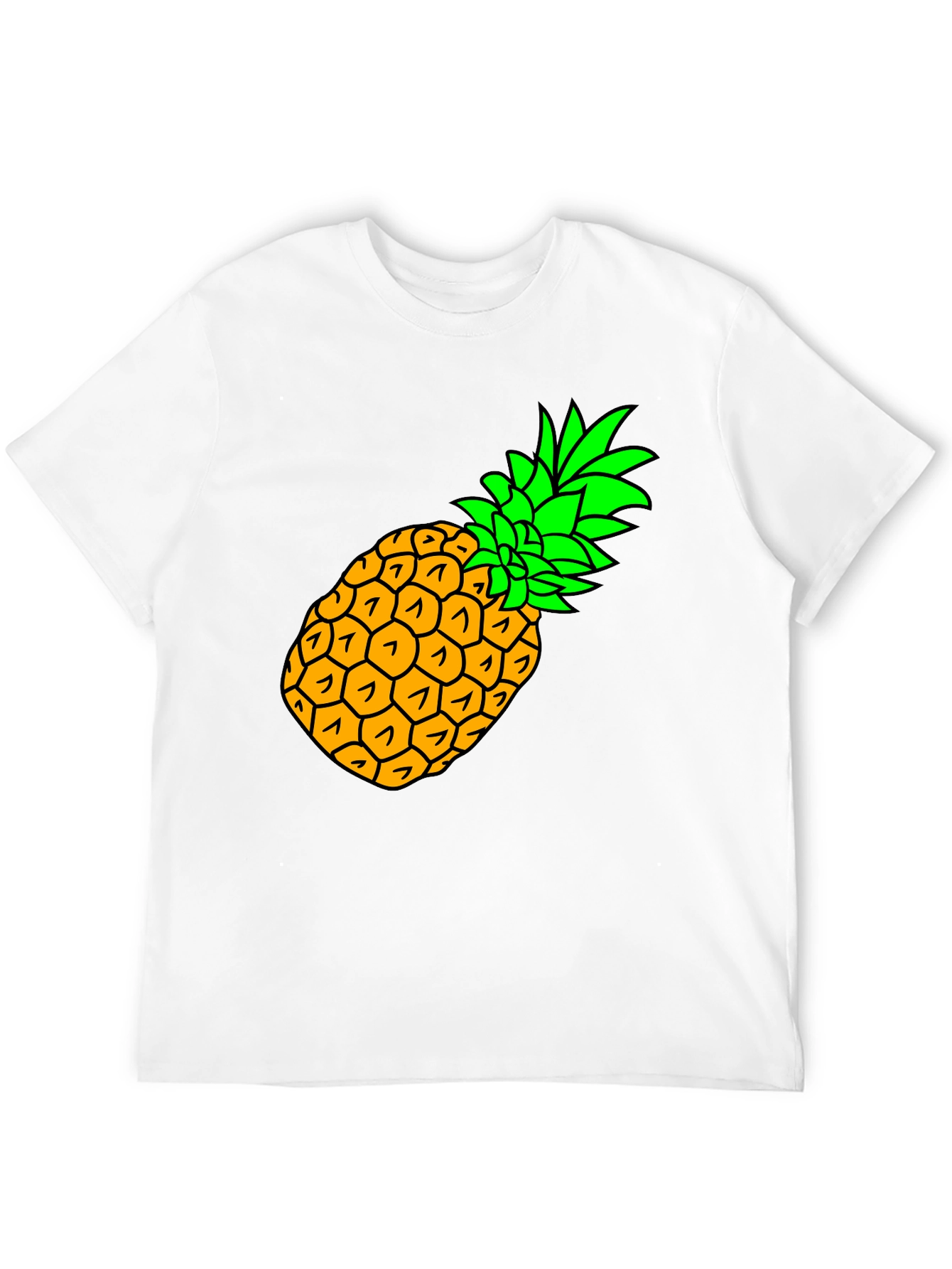 Pineapple Graphic Black T-Shirt - Tropical Fruit Tee
