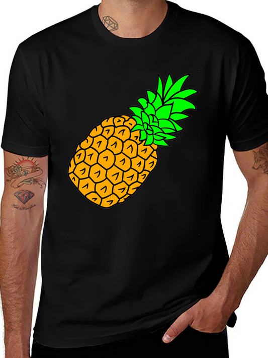 Pineapple Graphic Black T-Shirt - Tropical Fruit Tee