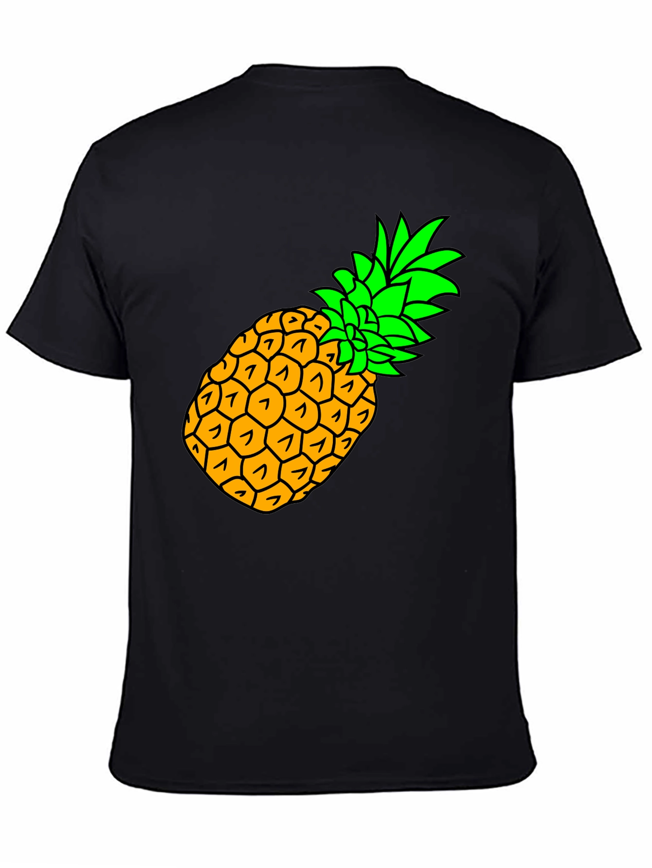 Pineapple Graphic Black T-Shirt - Tropical Fruit Tee