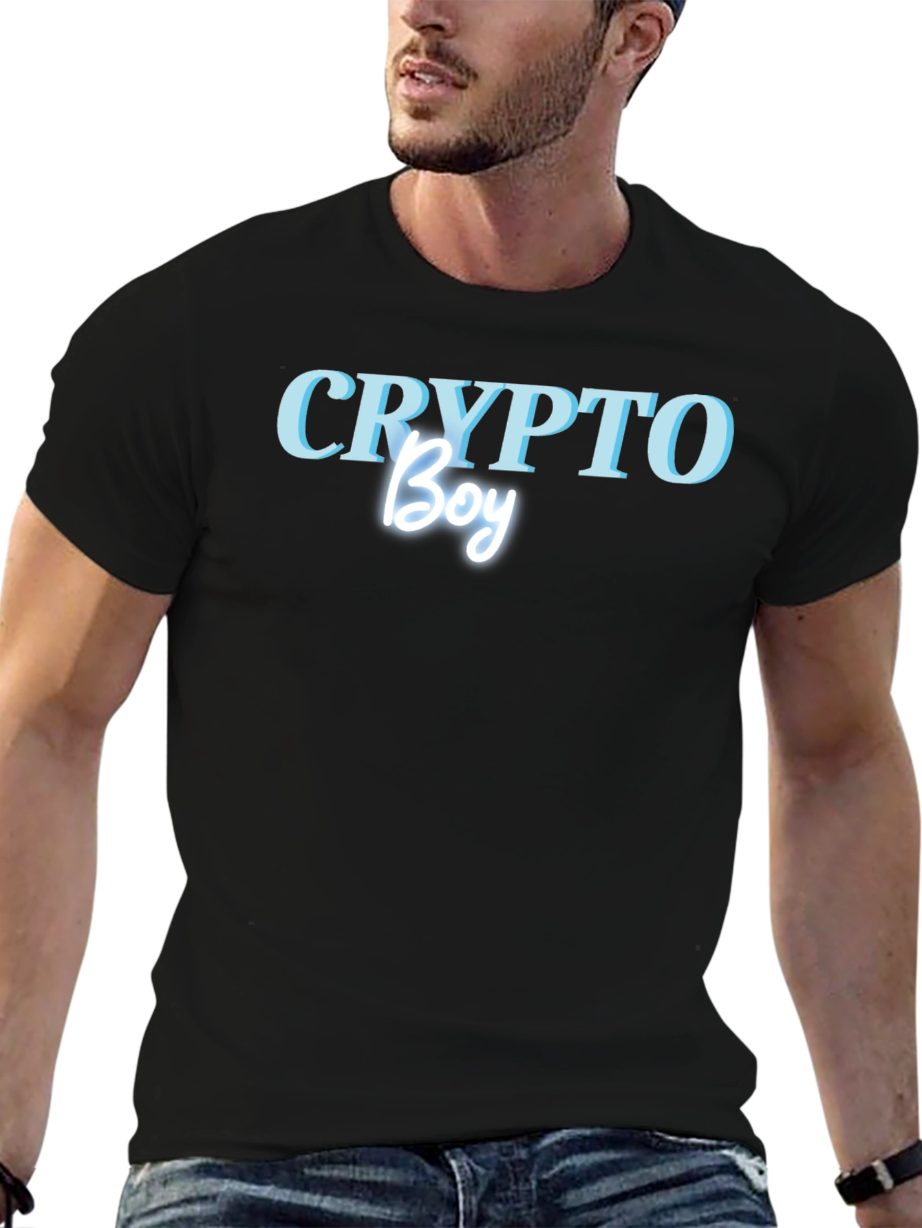 Crypto Boy Graphic T-Shirt - Trendy Mens Tee