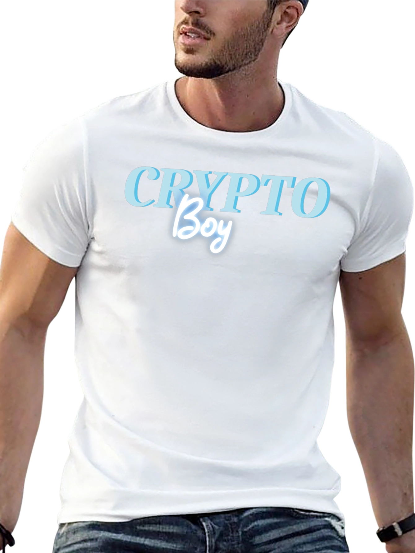 Crypto Boy Graphic T-Shirt - Trendy Mens Tee