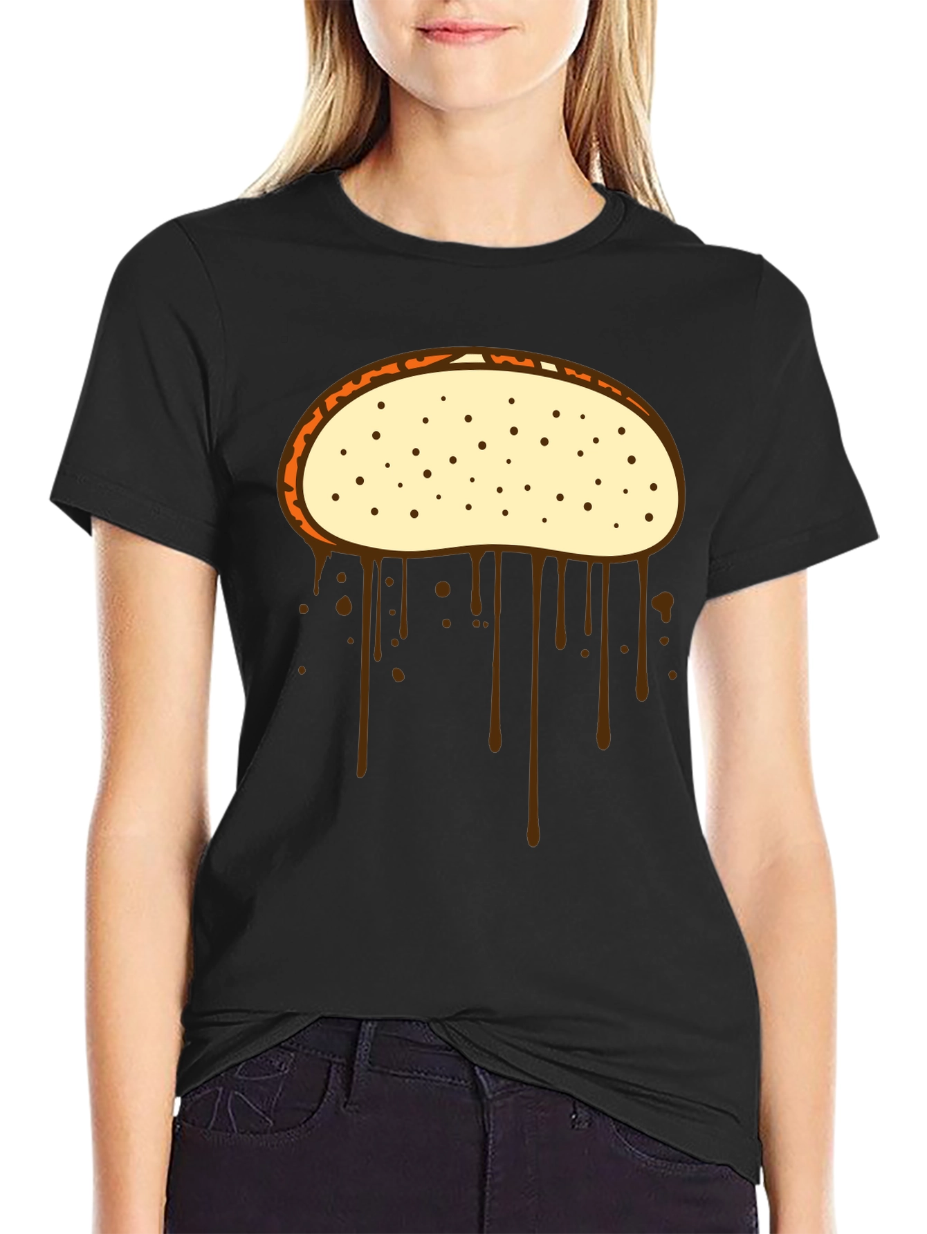 Dripping Donut Graphic Tee - Mens Black T-Shirt