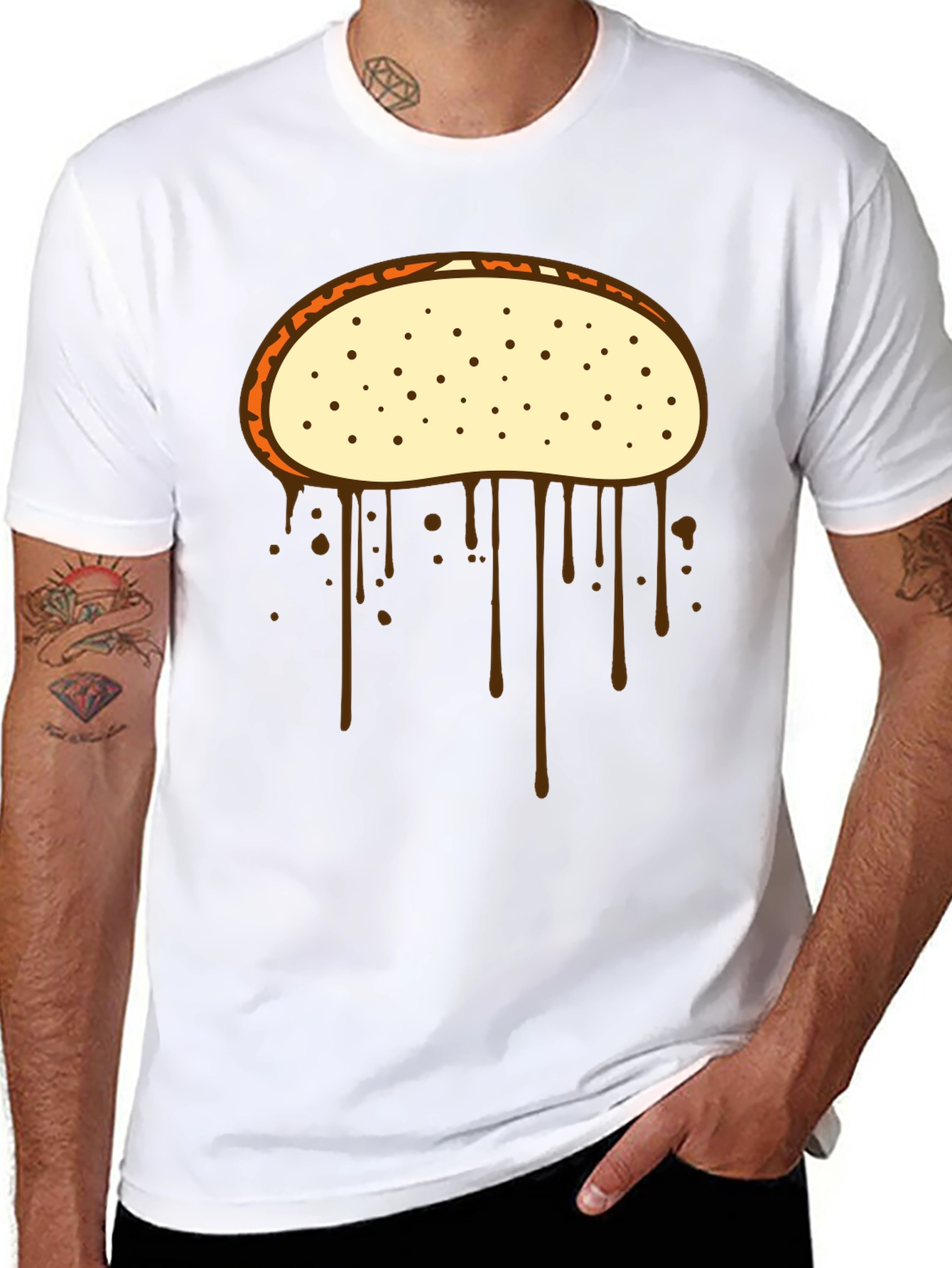 Dripping Donut Graphic Tee - Mens Black T-Shirt