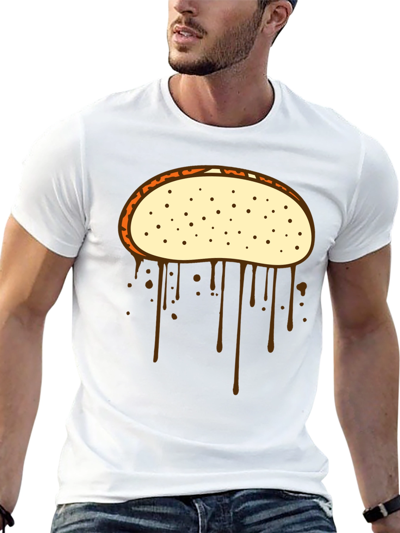 Dripping Donut Graphic Tee - Mens Black T-Shirt