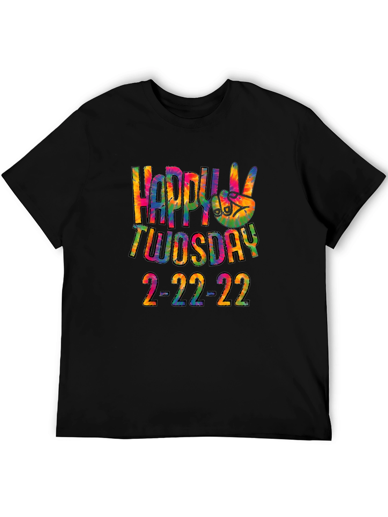 Happy Twosday 2-22-22 Tie-Dye Graphic T-Shirt