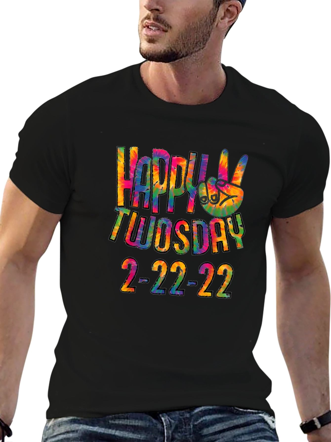 Happy Twosday 2-22-22 Tie-Dye Graphic T-Shirt
