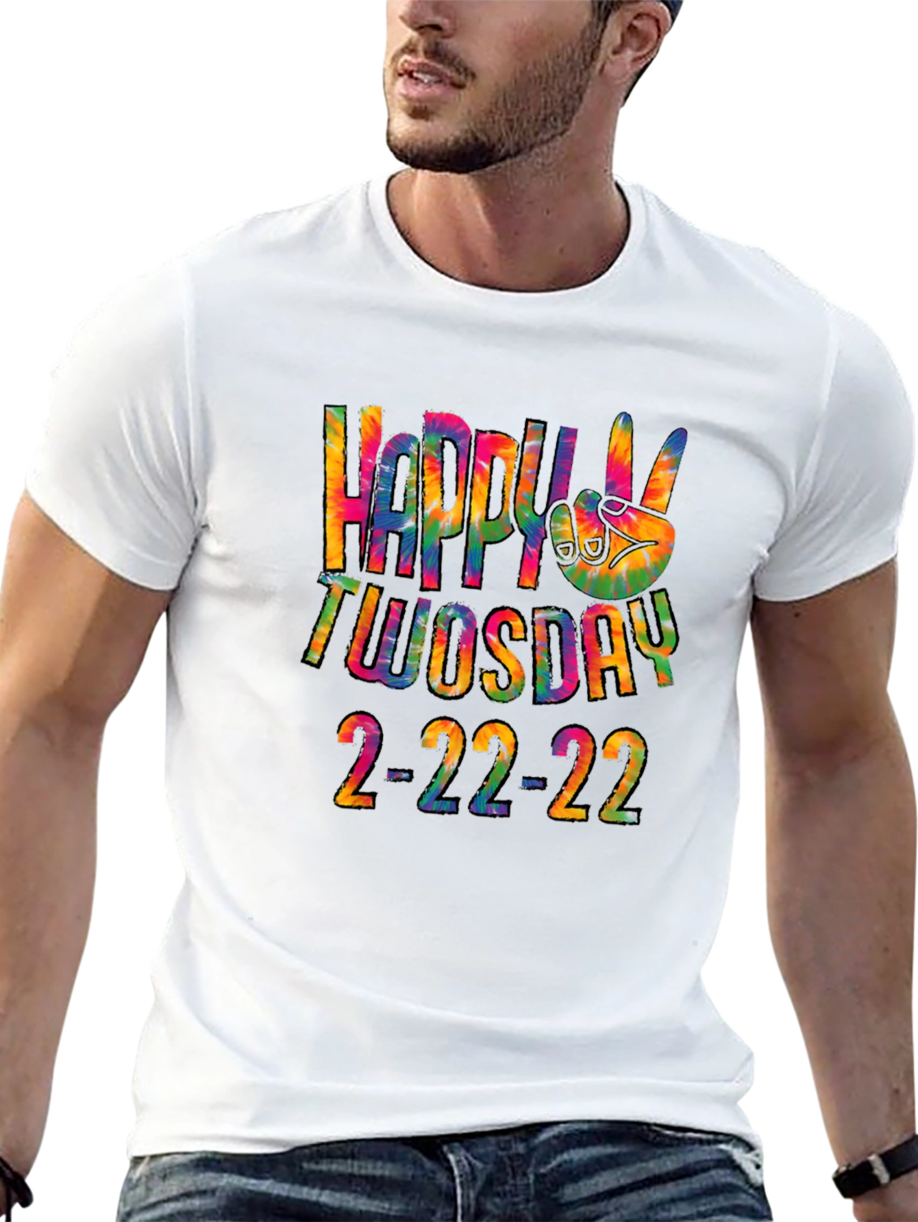 Happy Twosday 2-22-22 Tie-Dye Graphic T-Shirt