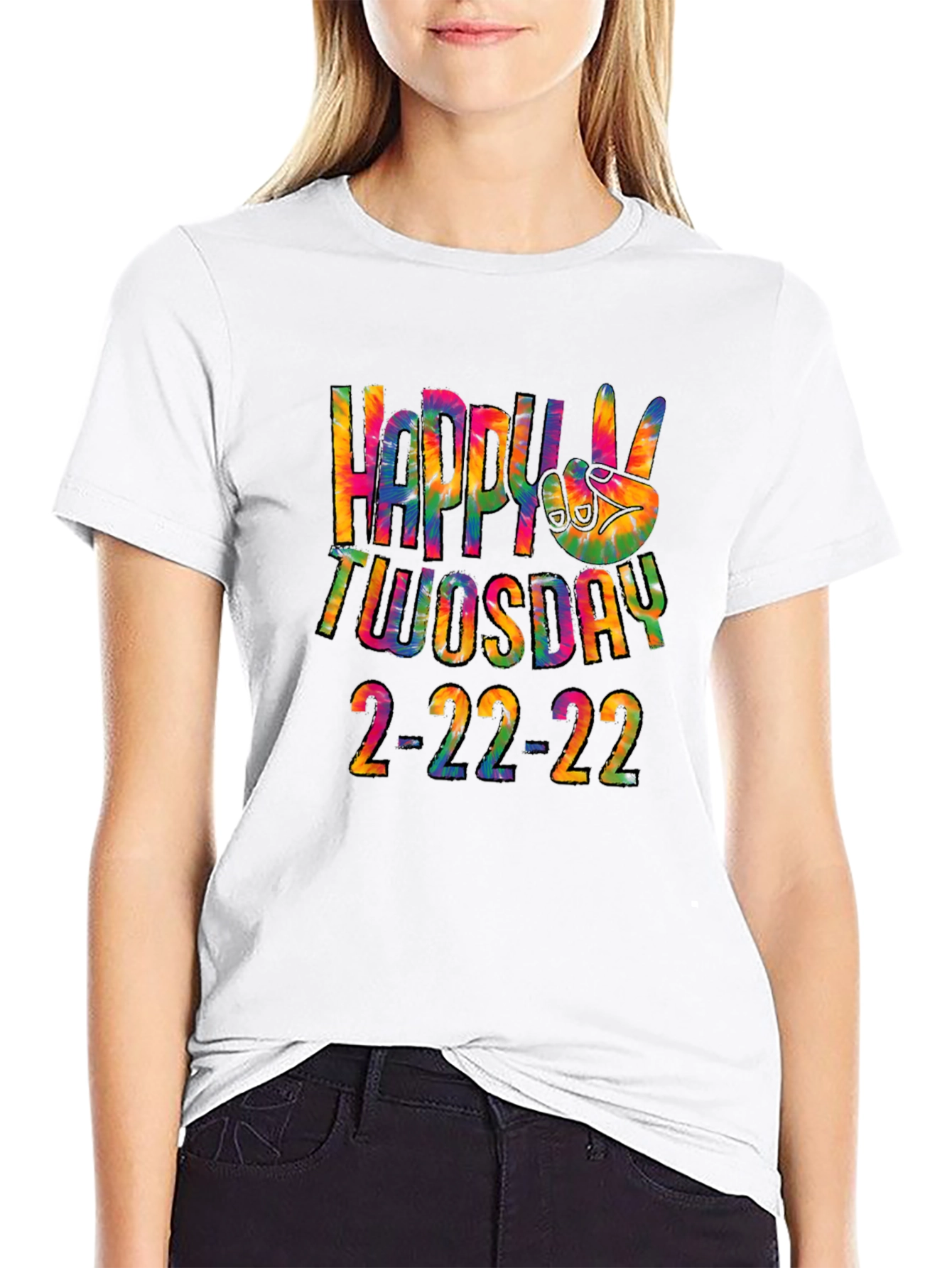 Happy Twosday 2-22-22 Tie-Dye Graphic T-Shirt