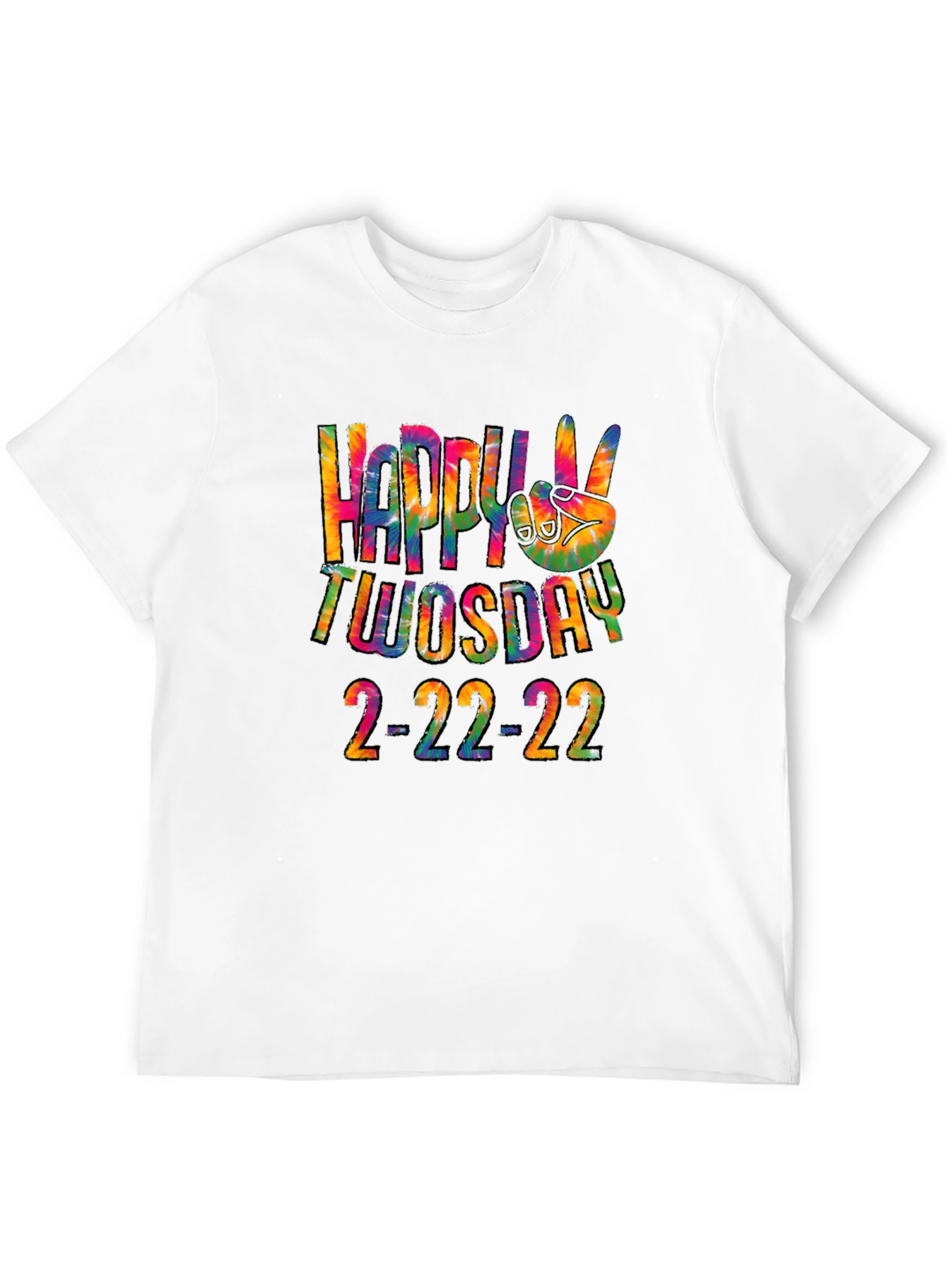Happy Twosday 2-22-22 Tie-Dye Graphic T-Shirt