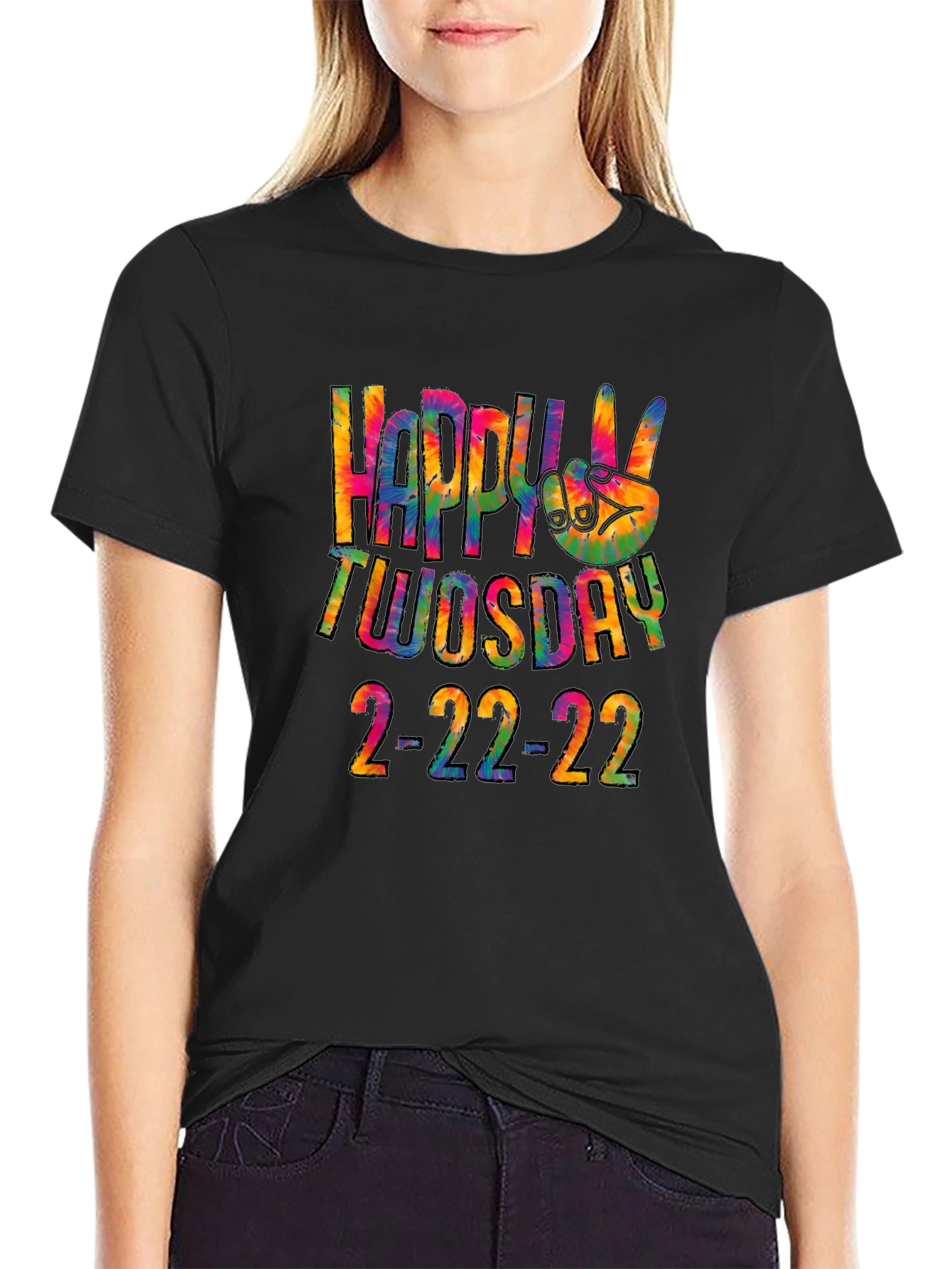 Happy Twosday 2-22-22 Tie-Dye Graphic T-Shirt