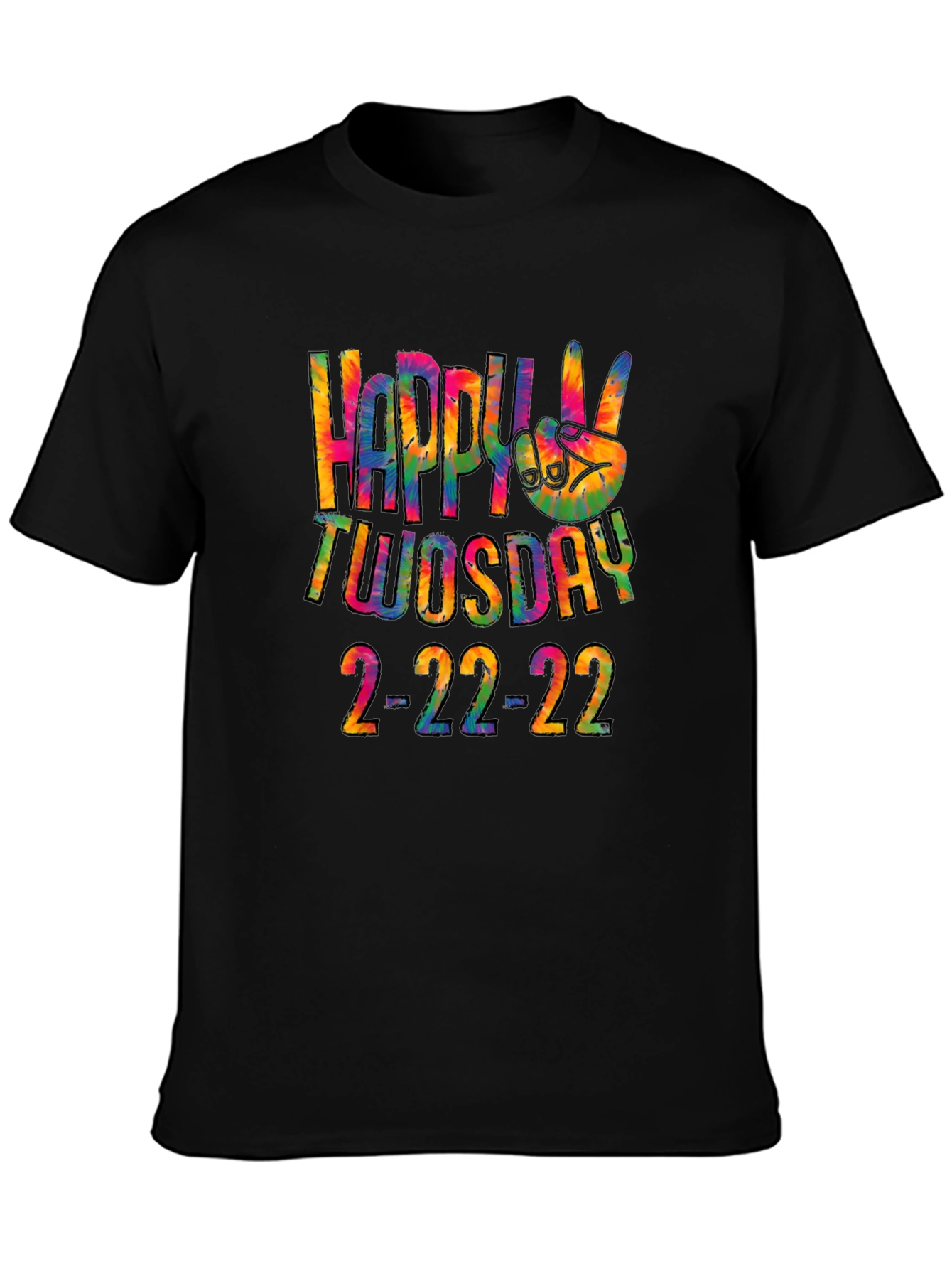 Happy Twosday 2-22-22 Tie-Dye Graphic T-Shirt