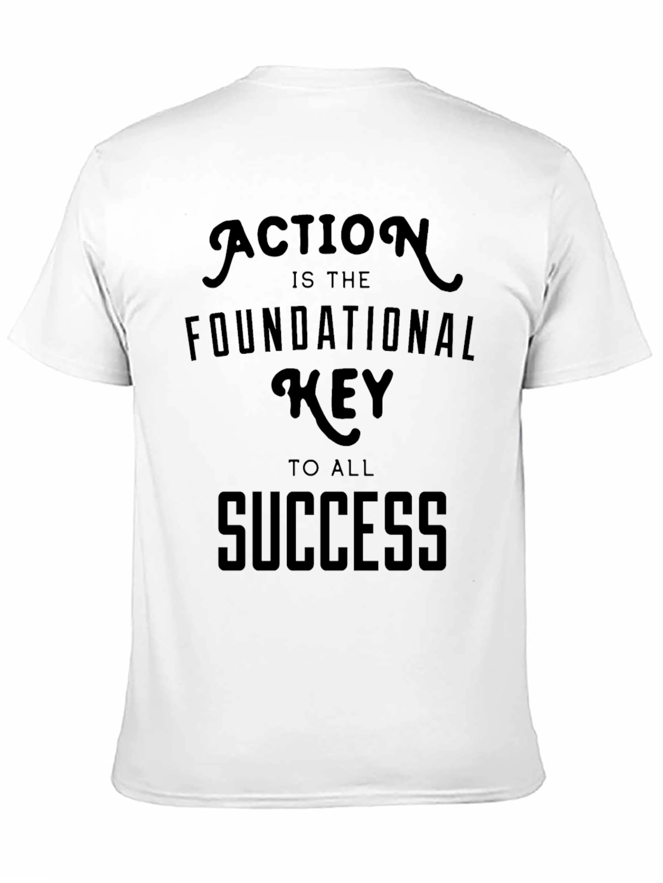 Motivational Action Success T-Shirt - Mens Black Graphic Tee