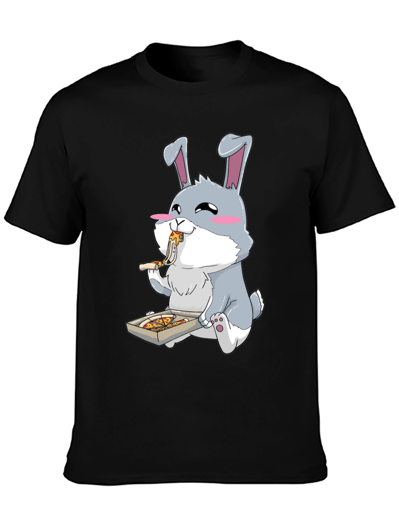 Pizza Loving Bunny Graphic Tee - Cute Animal Shirt