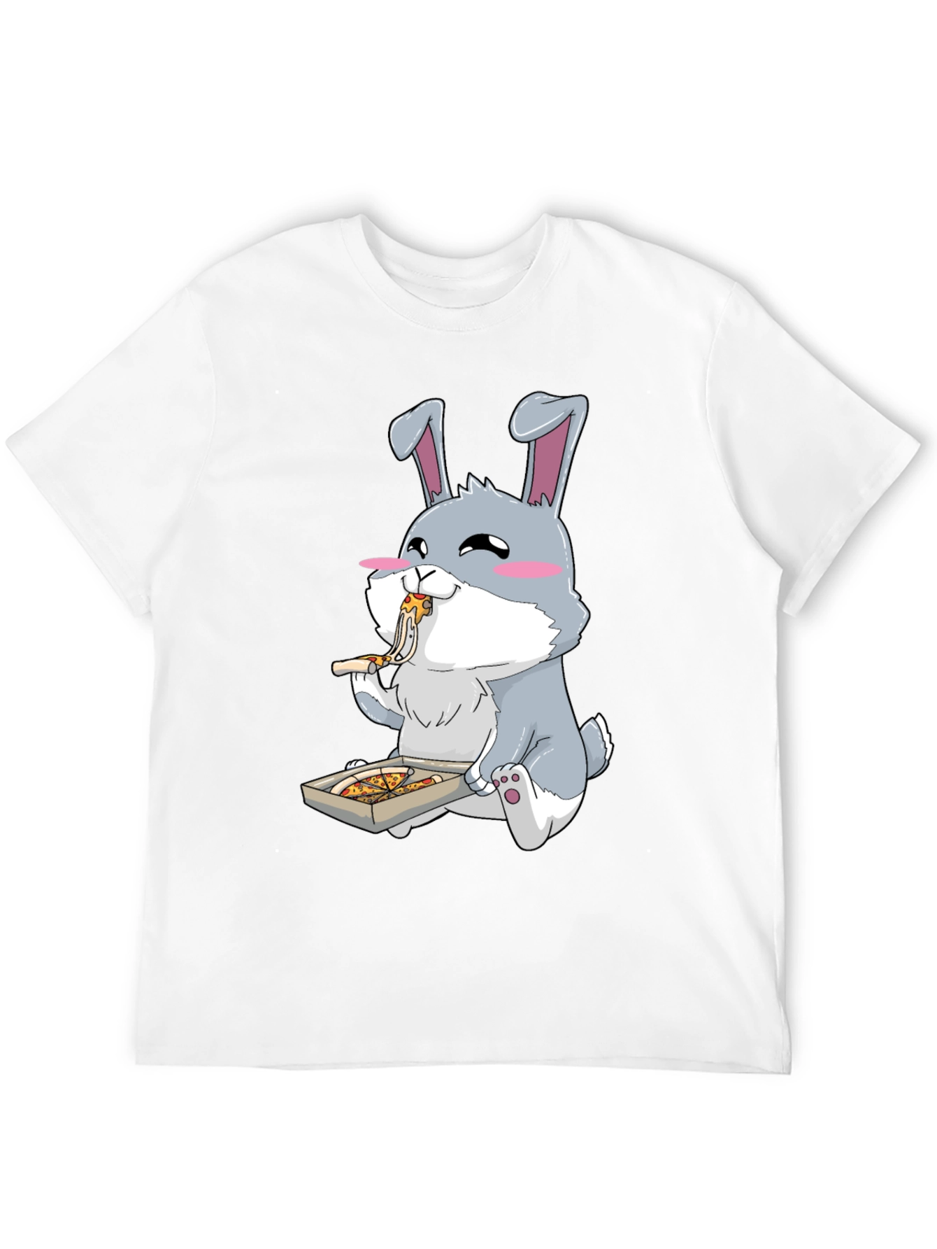 Pizza Loving Bunny Graphic Tee - Cute Animal Shirt