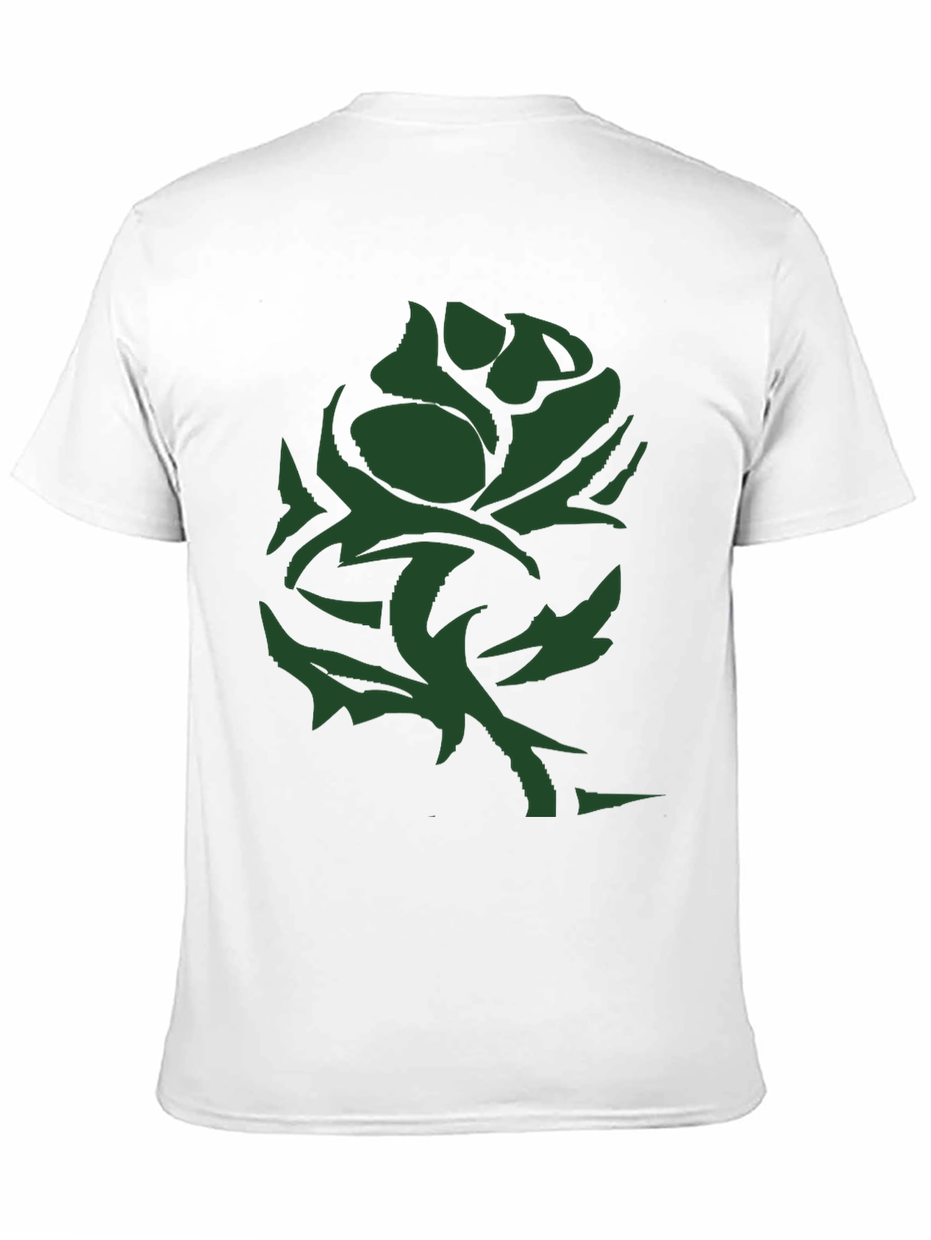 Green Rose Graphic Tee - Black Casual T-Shirt