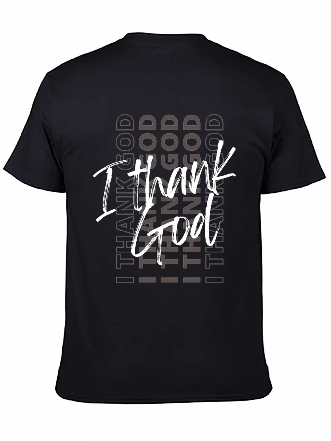 I Thank God Black Graphic Tee Shirt
