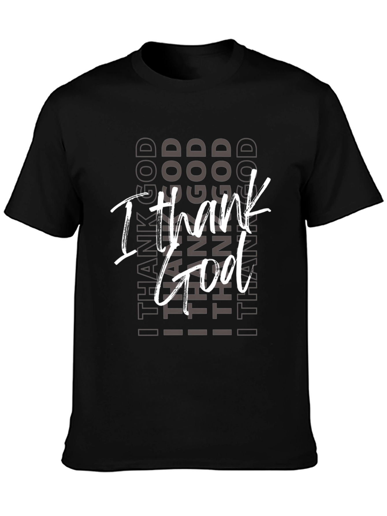I Thank God Black Graphic Tee Shirt