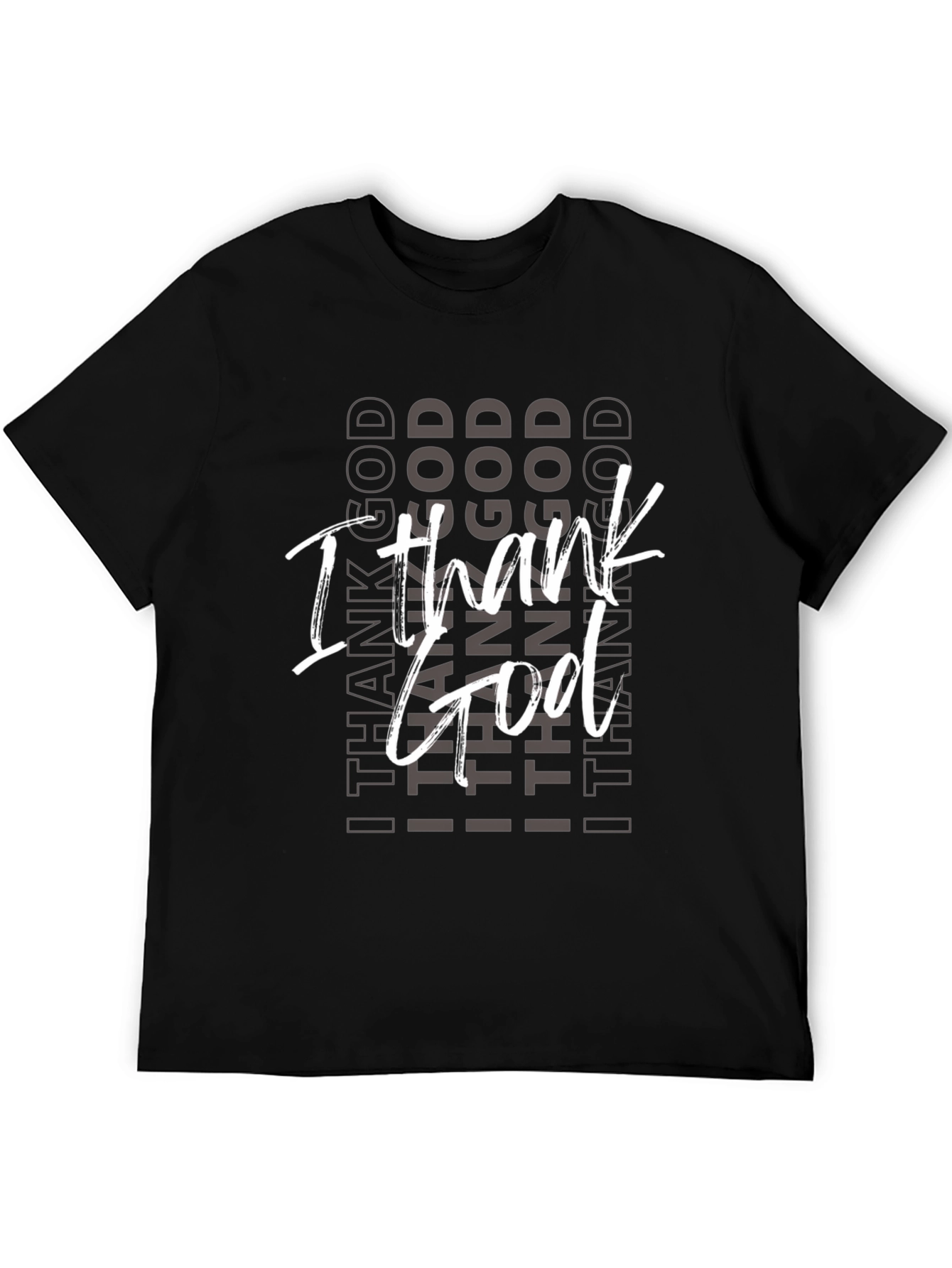 I Thank God Black Graphic Tee Shirt