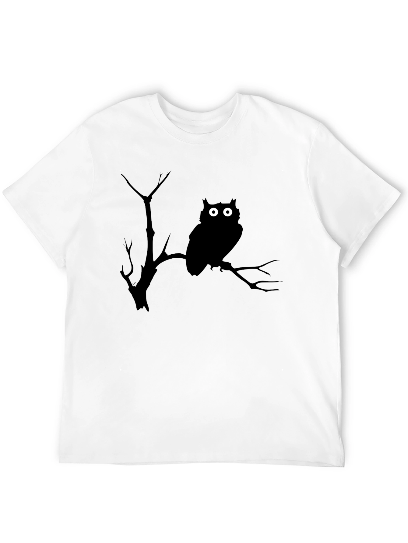 Owl & Branch Graphic T-Shirt - Black