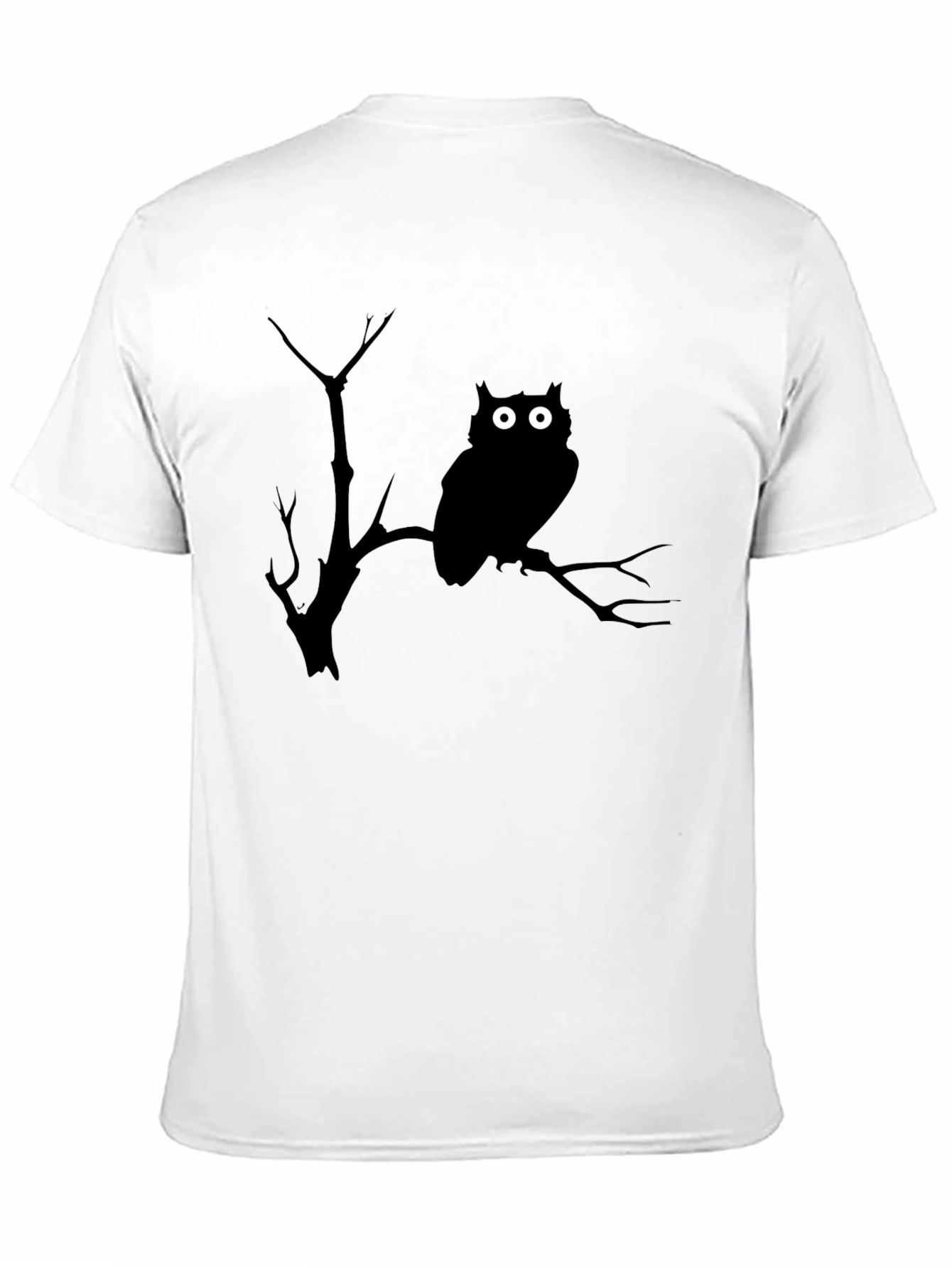 Owl & Branch Graphic T-Shirt - Black