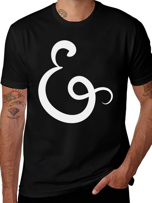 Stylish Black Tee with Ampersand Design